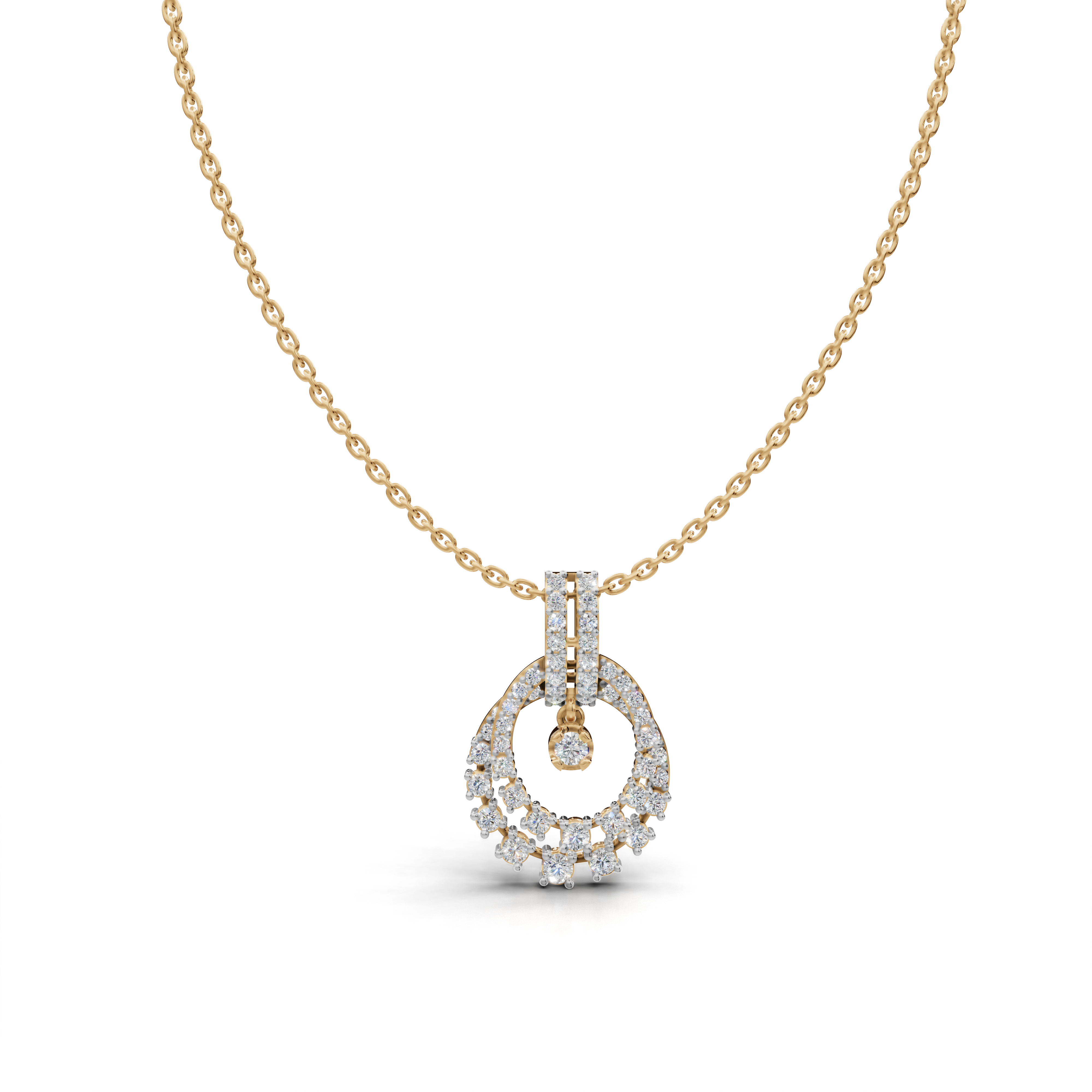 LGD Diamond-Encrusted Statement Pendant Necklace with Sparkling Cluster Design – LWPD-0327