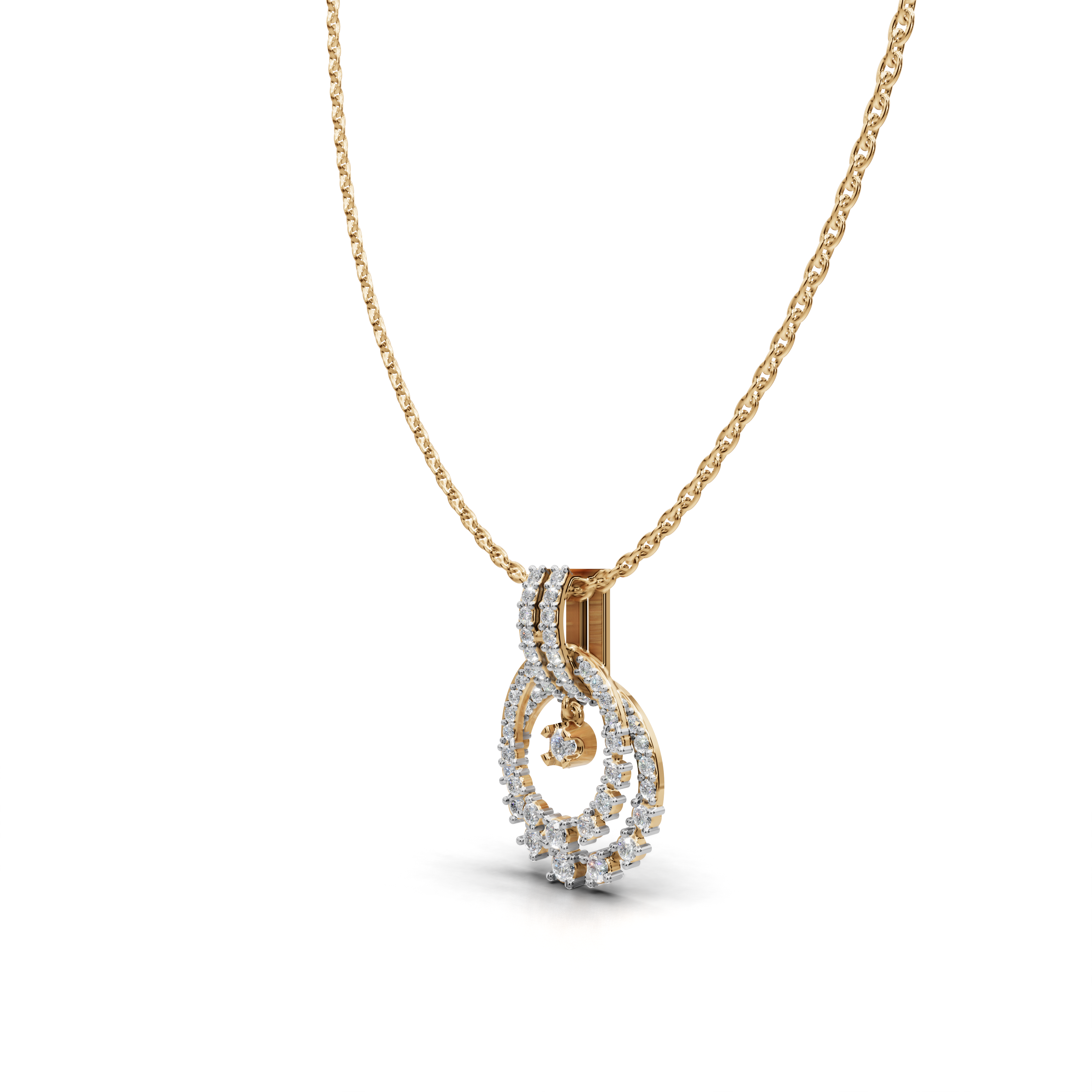 LGD Diamond-Encrusted Statement Pendant Necklace with Sparkling Cluster Design – LWPD-0327