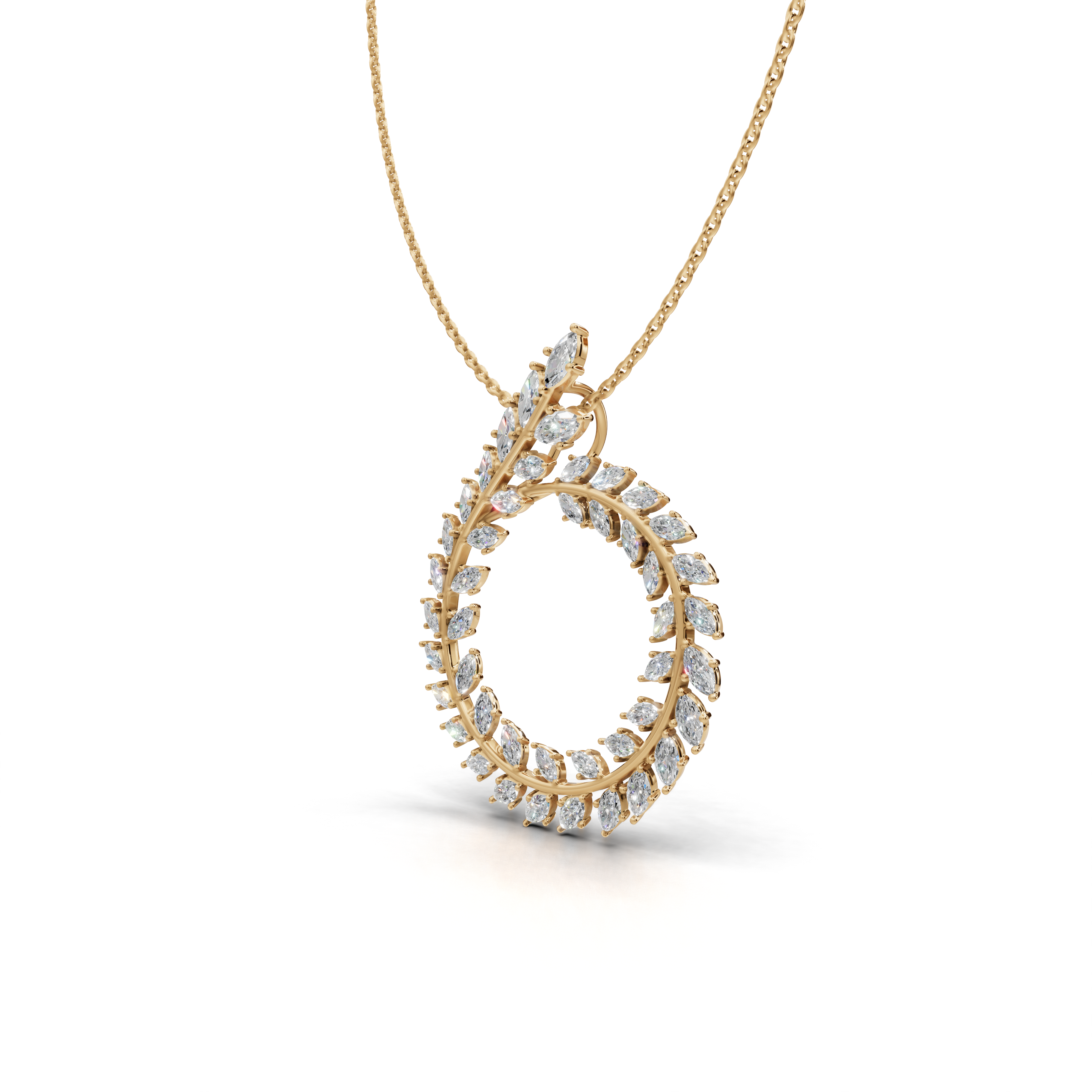 Leaf Round Pendant - HWPD-0075
