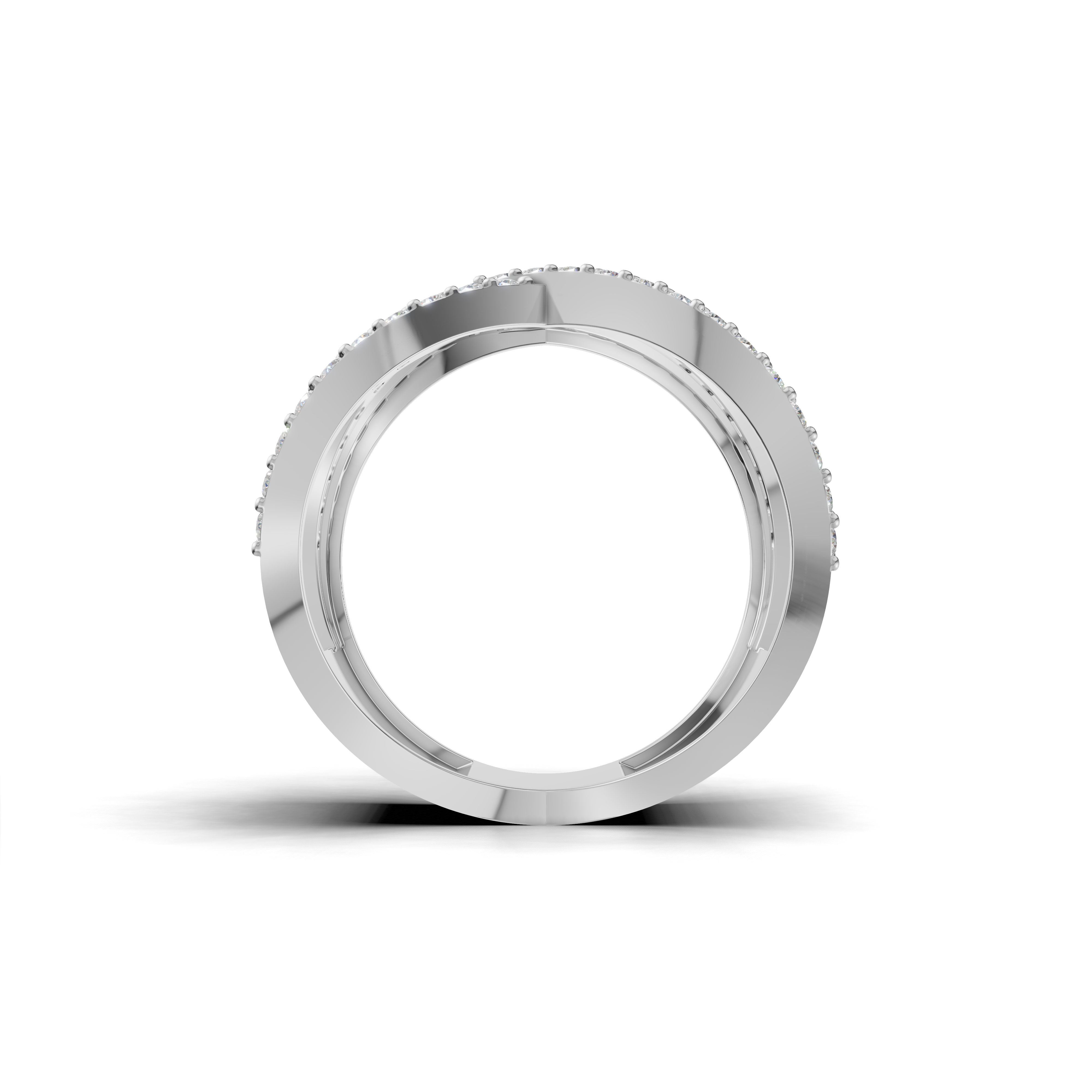 Criss-Cross LGD Open X-Motif Multi-Band Diamond Ring – HWLR-0084