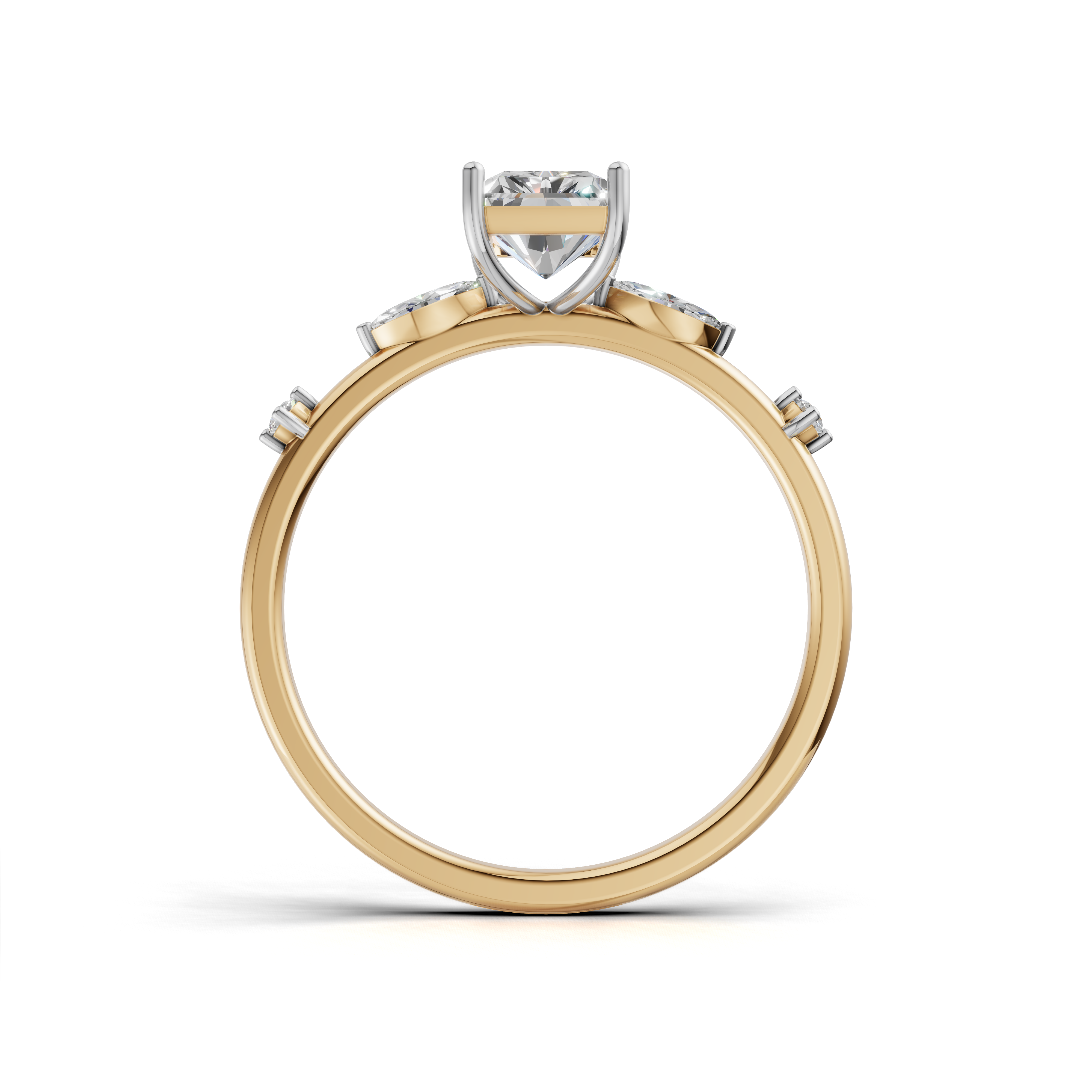 Radiant-cut Diamond Engagement Ring - SOLR-0548