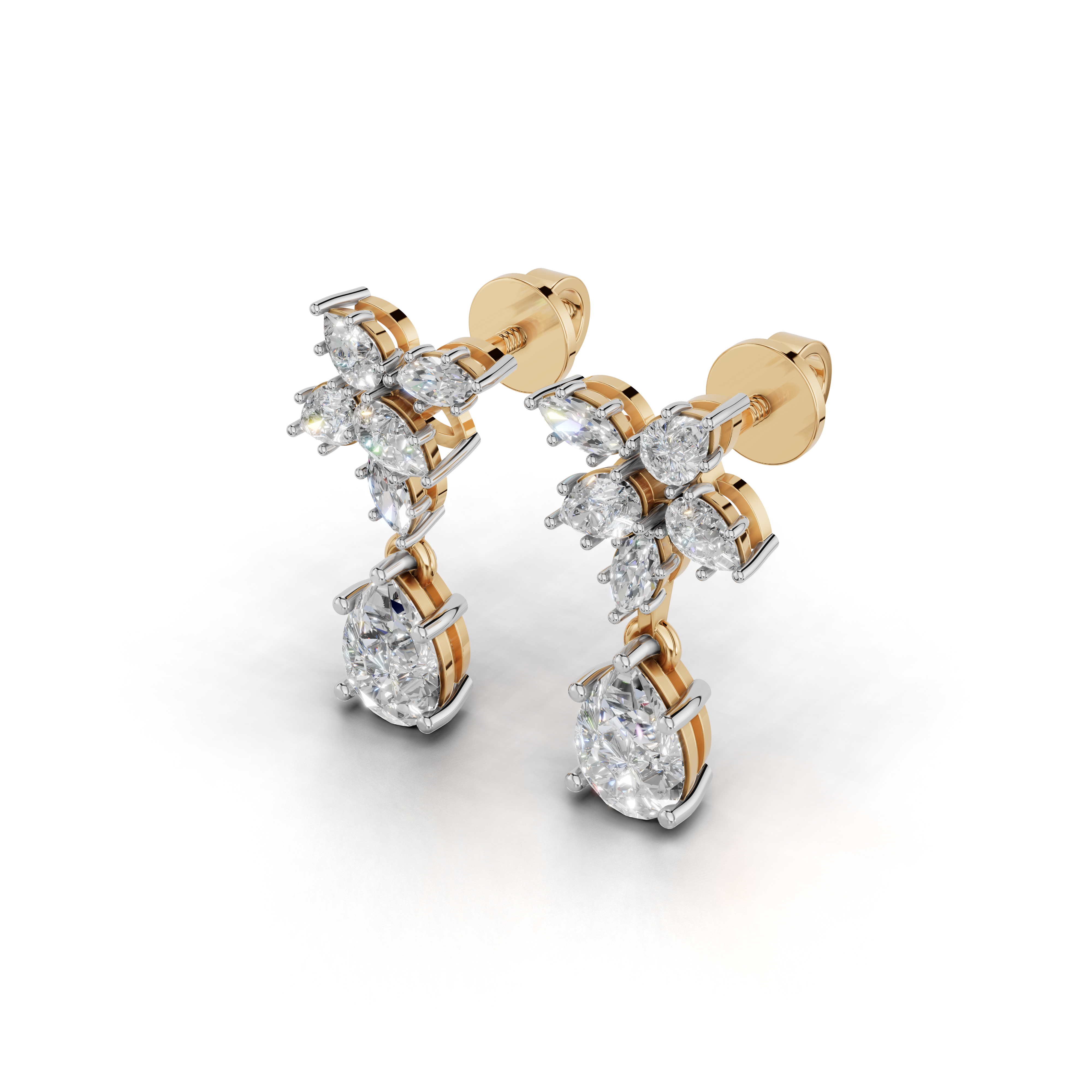 Floral inspired Diamonds Earrings - DGER-0145