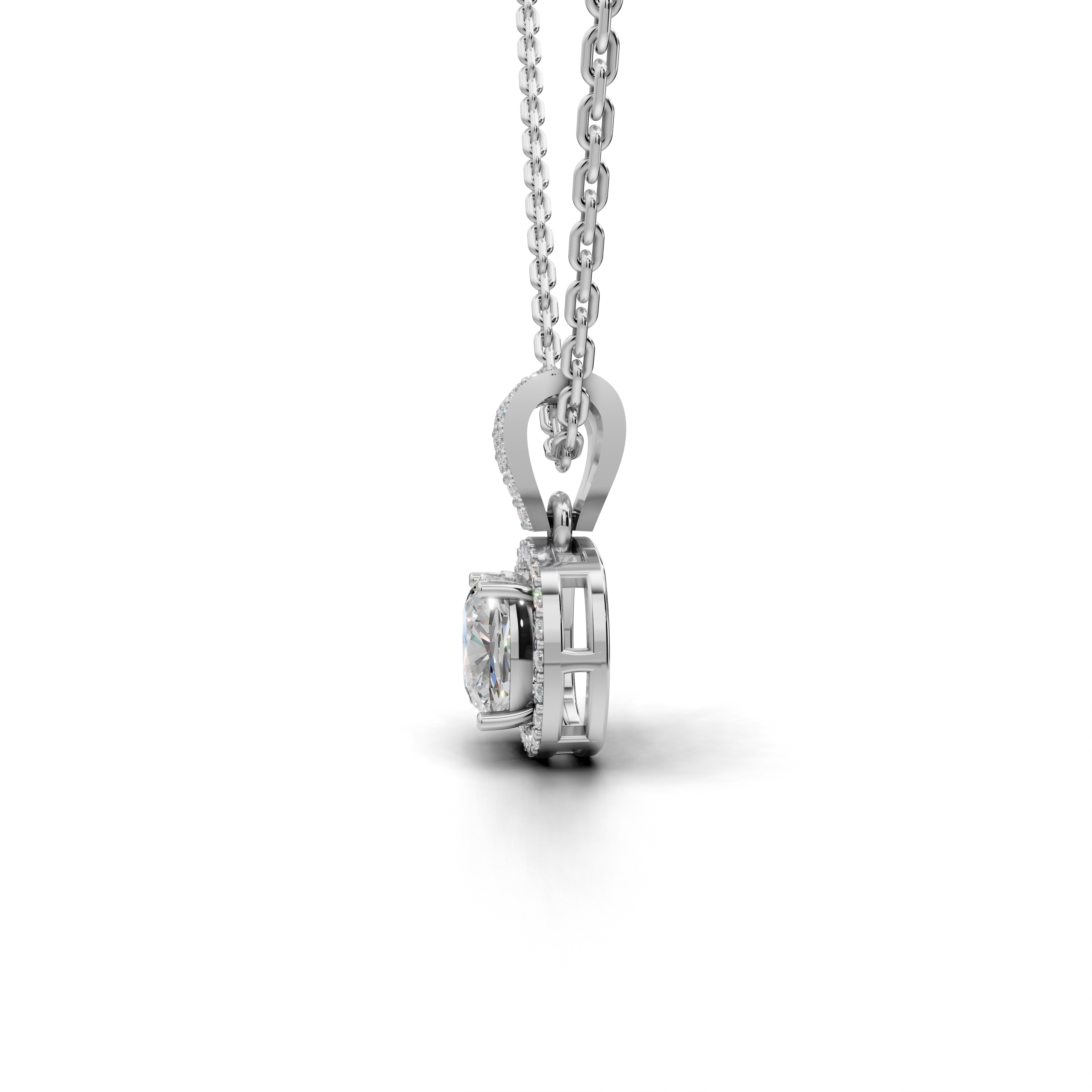 Exquisite Cushion-Cut Diamond Halo Pendant