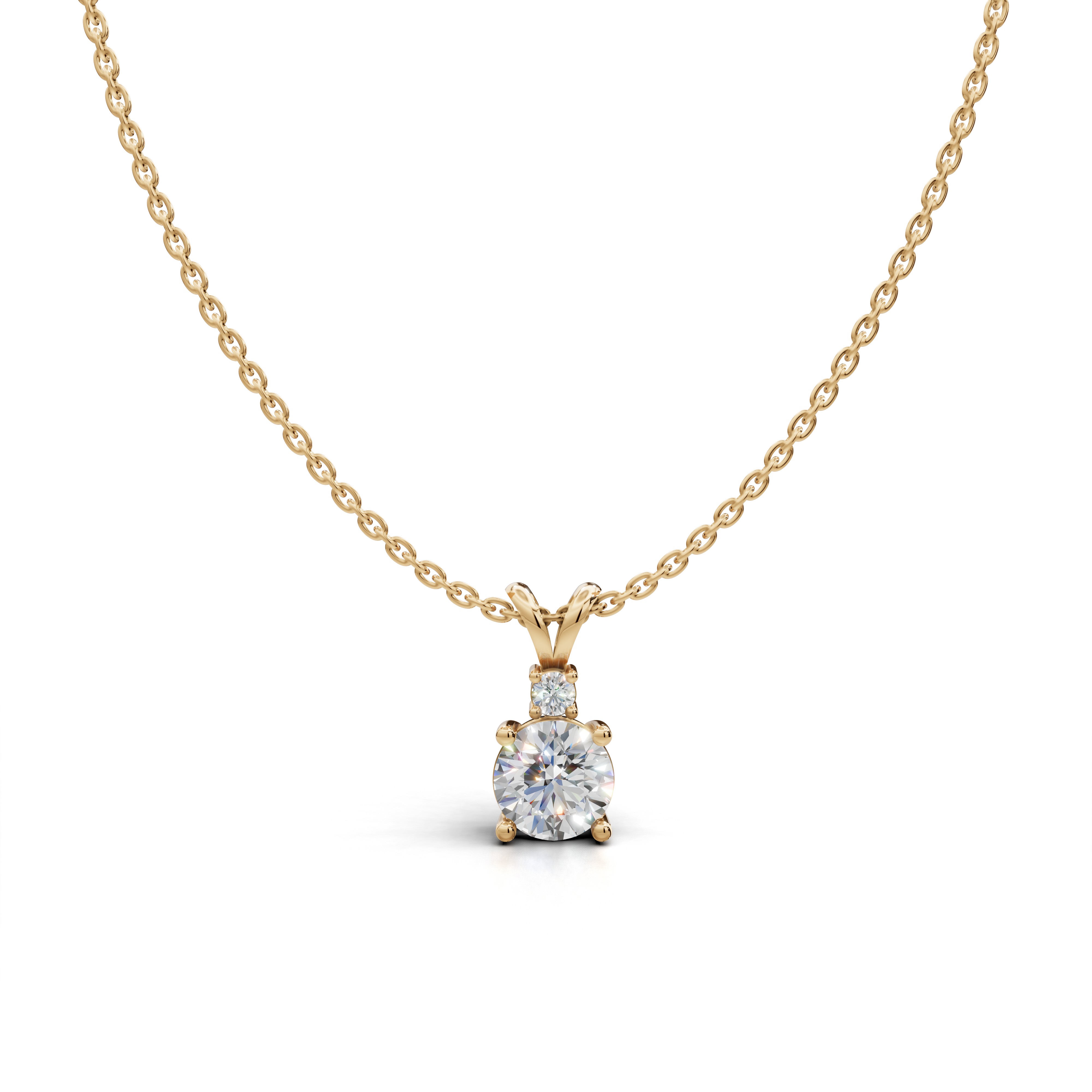 Round-Cut LGD Solitaire Pendant Necklace with Classic Single-Stone Design – LWPD-0317