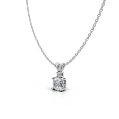 Round-Cut LGD Solitaire Pendant Necklace with Classic Single-Stone Design – LWPD-0317