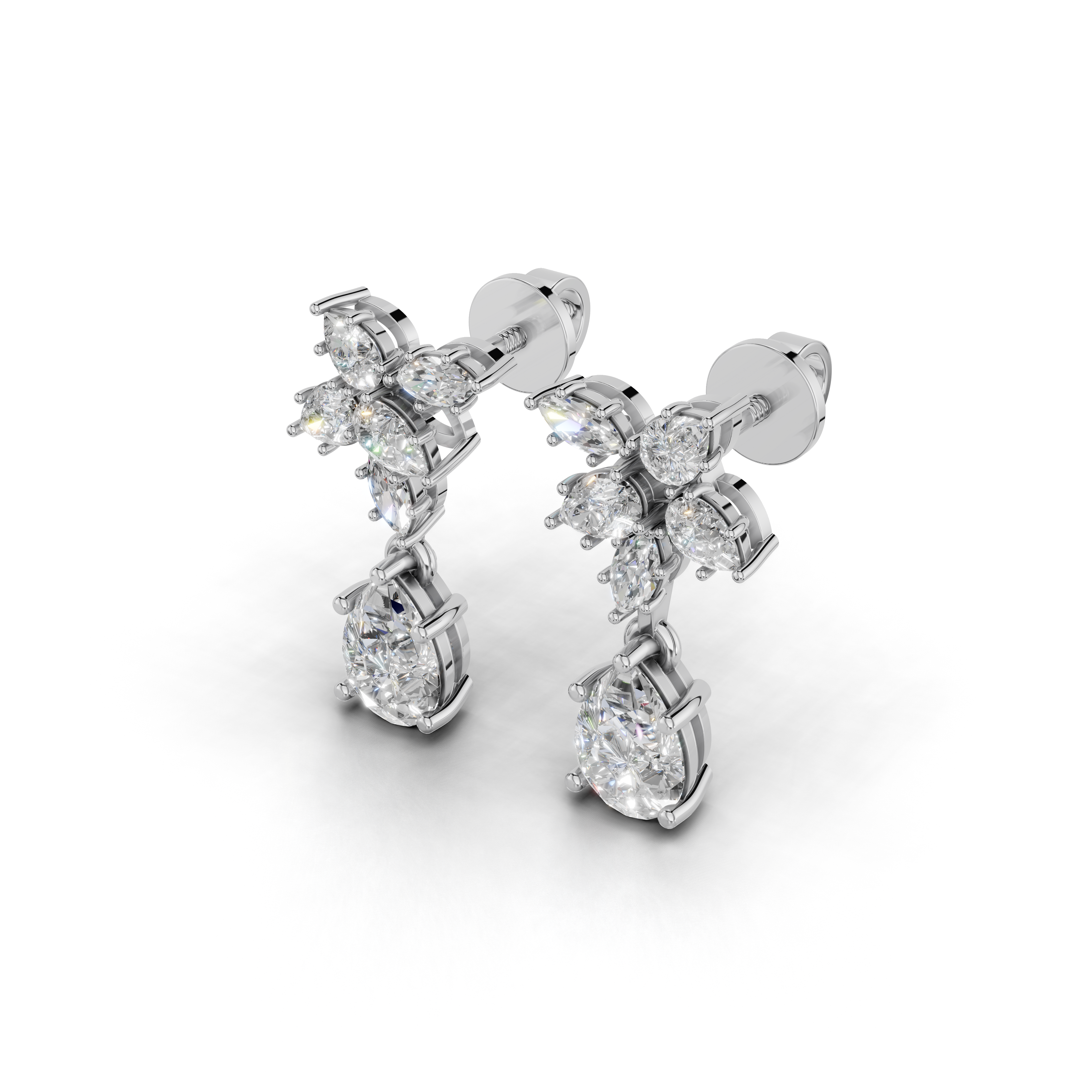 Floral inspired Diamonds Earrings - DGER-0145