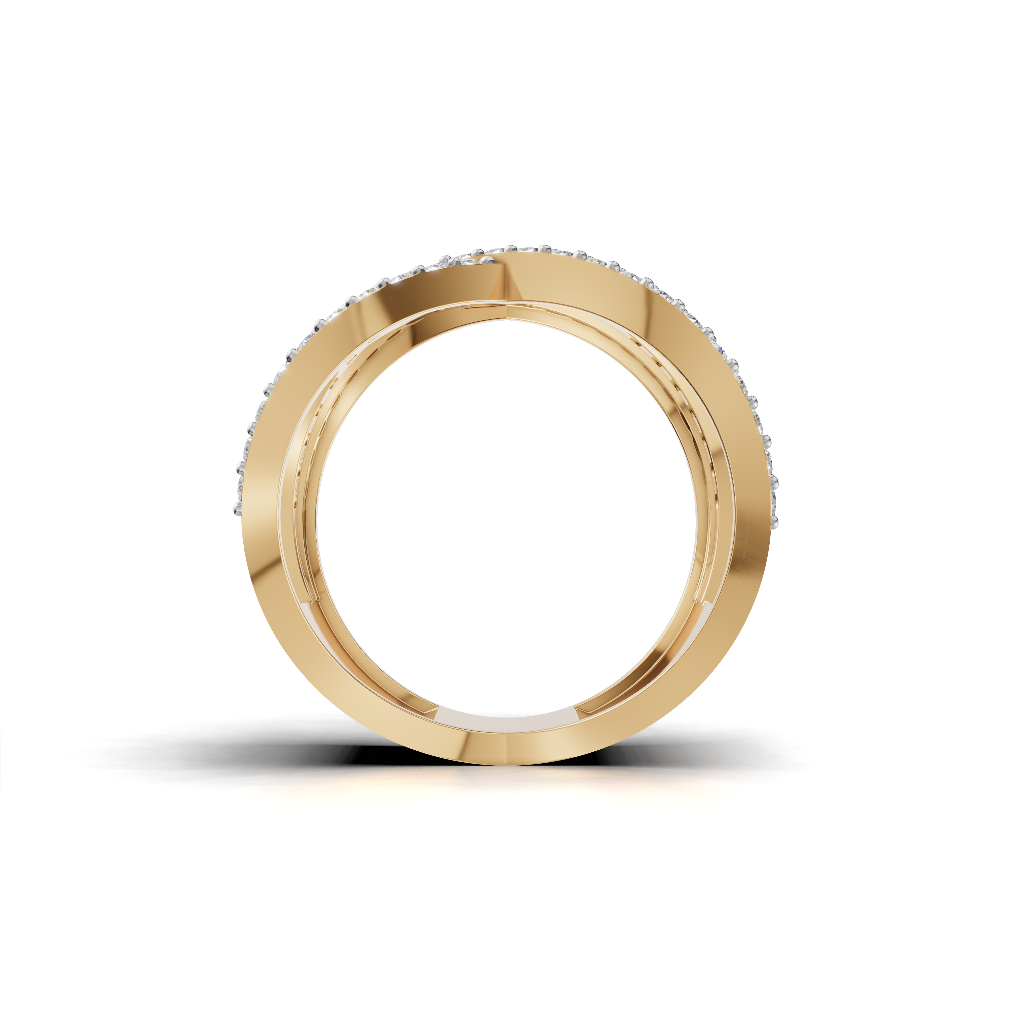 Criss-Cross LGD Open X-Motif Multi-Band Diamond Ring – HWLR-0084