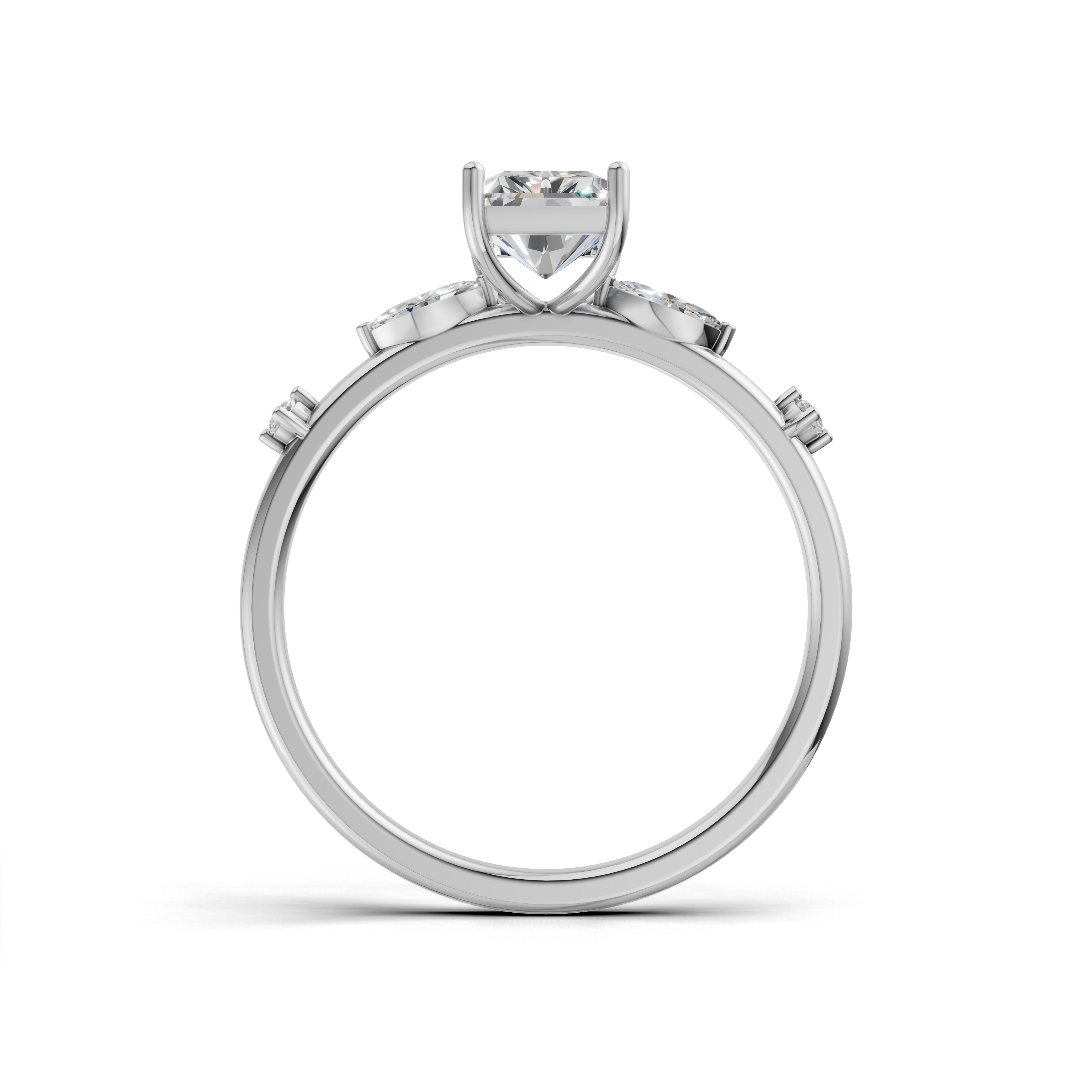 Radiant-cut Diamond Engagement Ring - SOLR-0548
