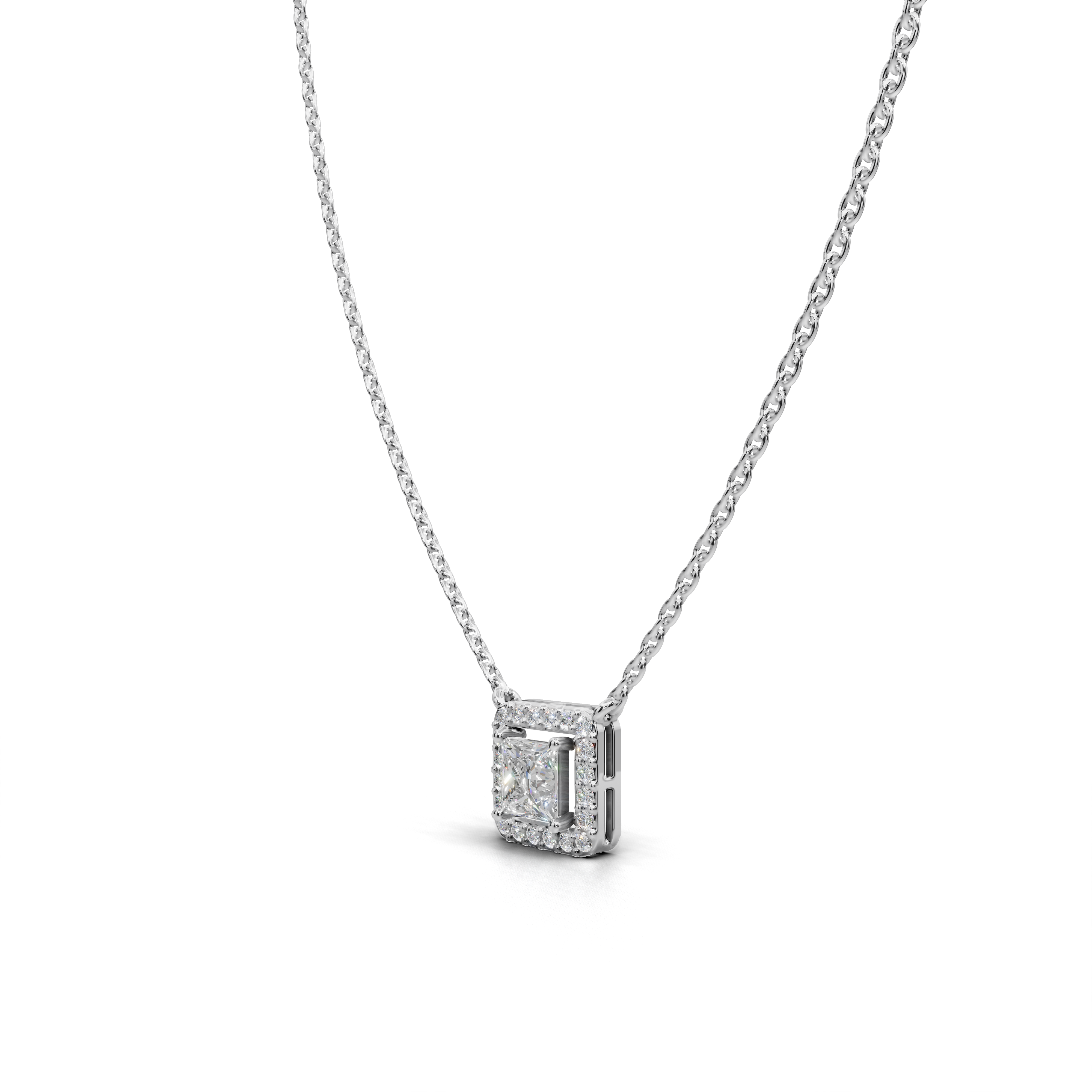 Classic LGD Halo Pendant Necklace with Timeless Diamond Surround – LWPD-0319
