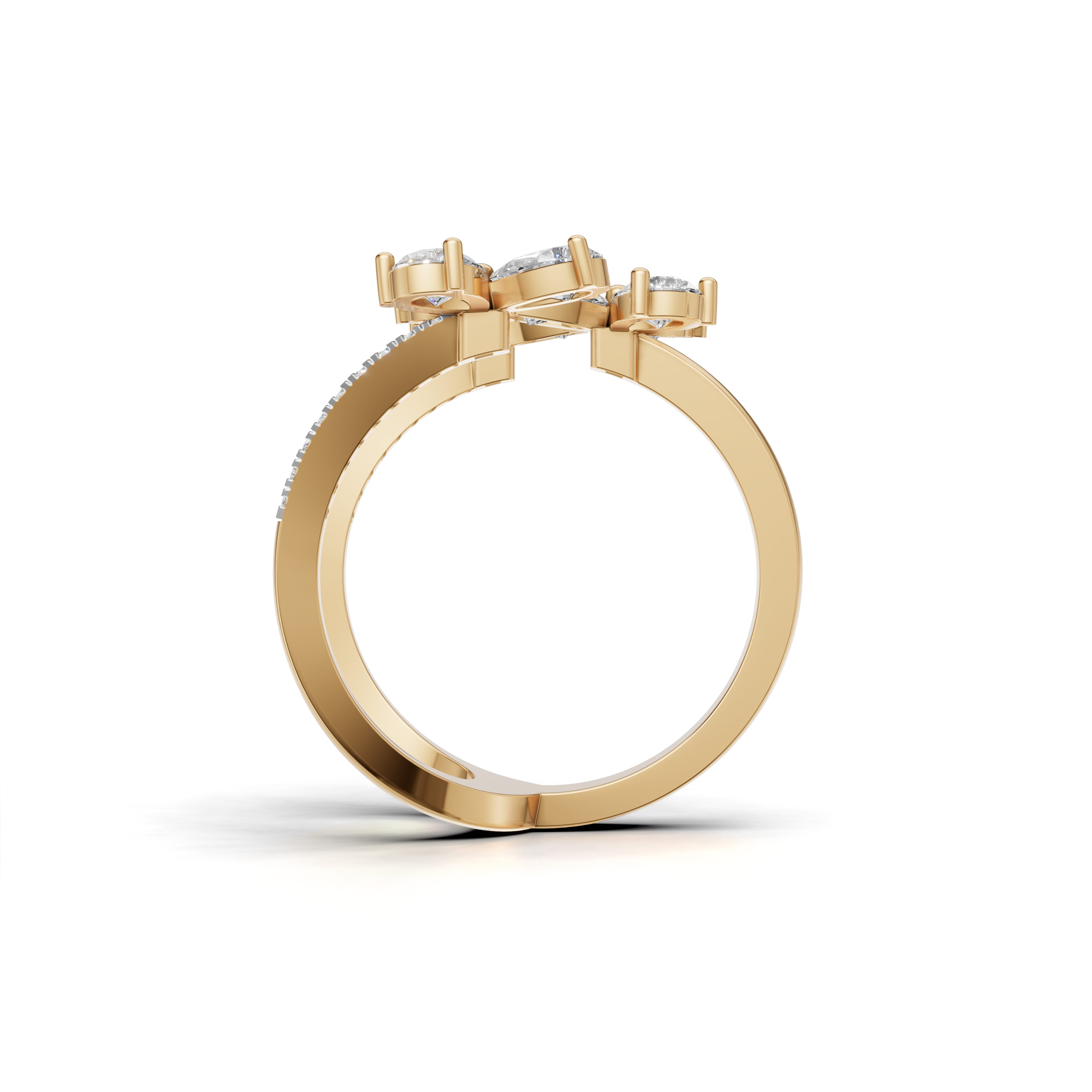 Floral swirl Diamond Ring - MWLR-0289
