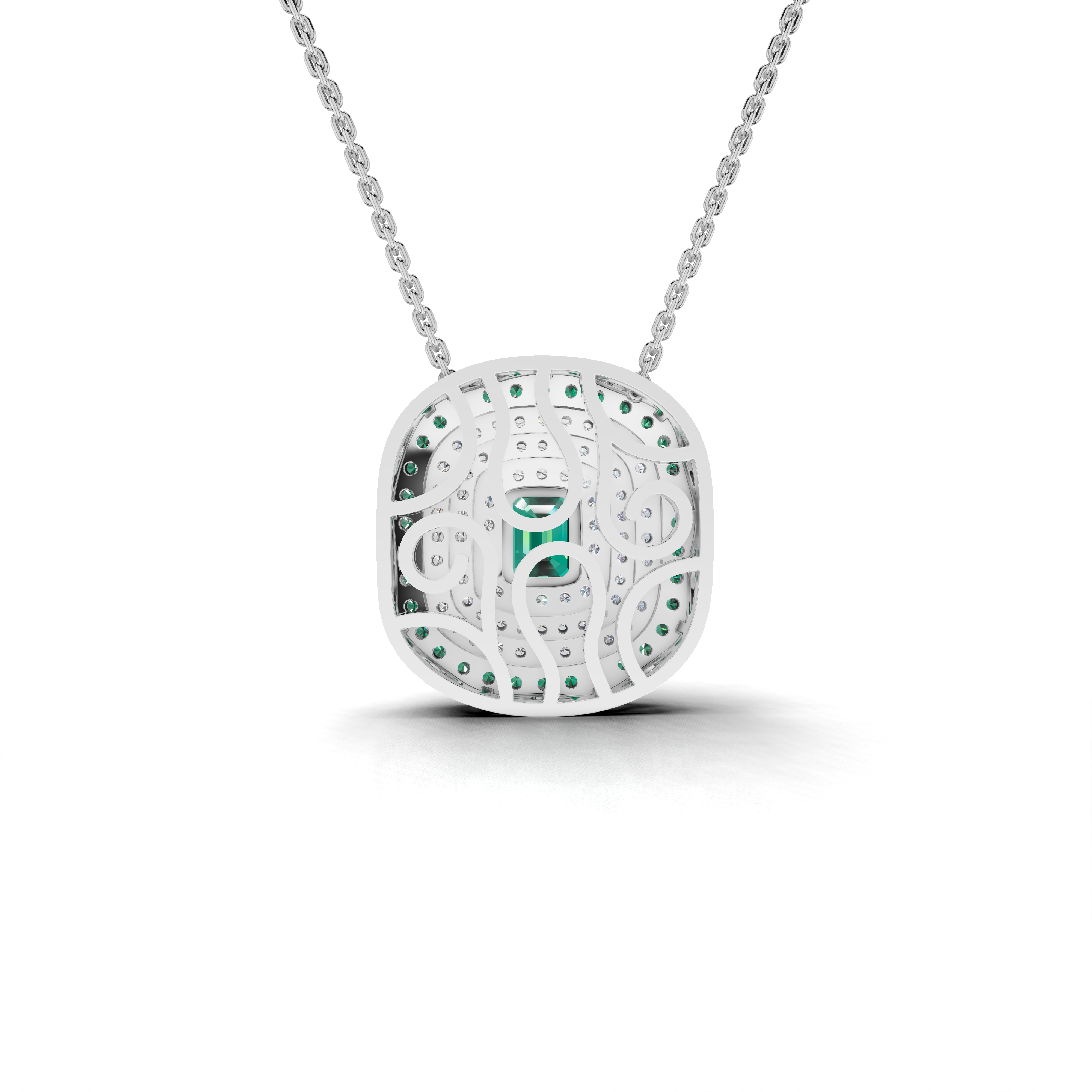 Exquisite Emerald and Diamond Pendant Necklace