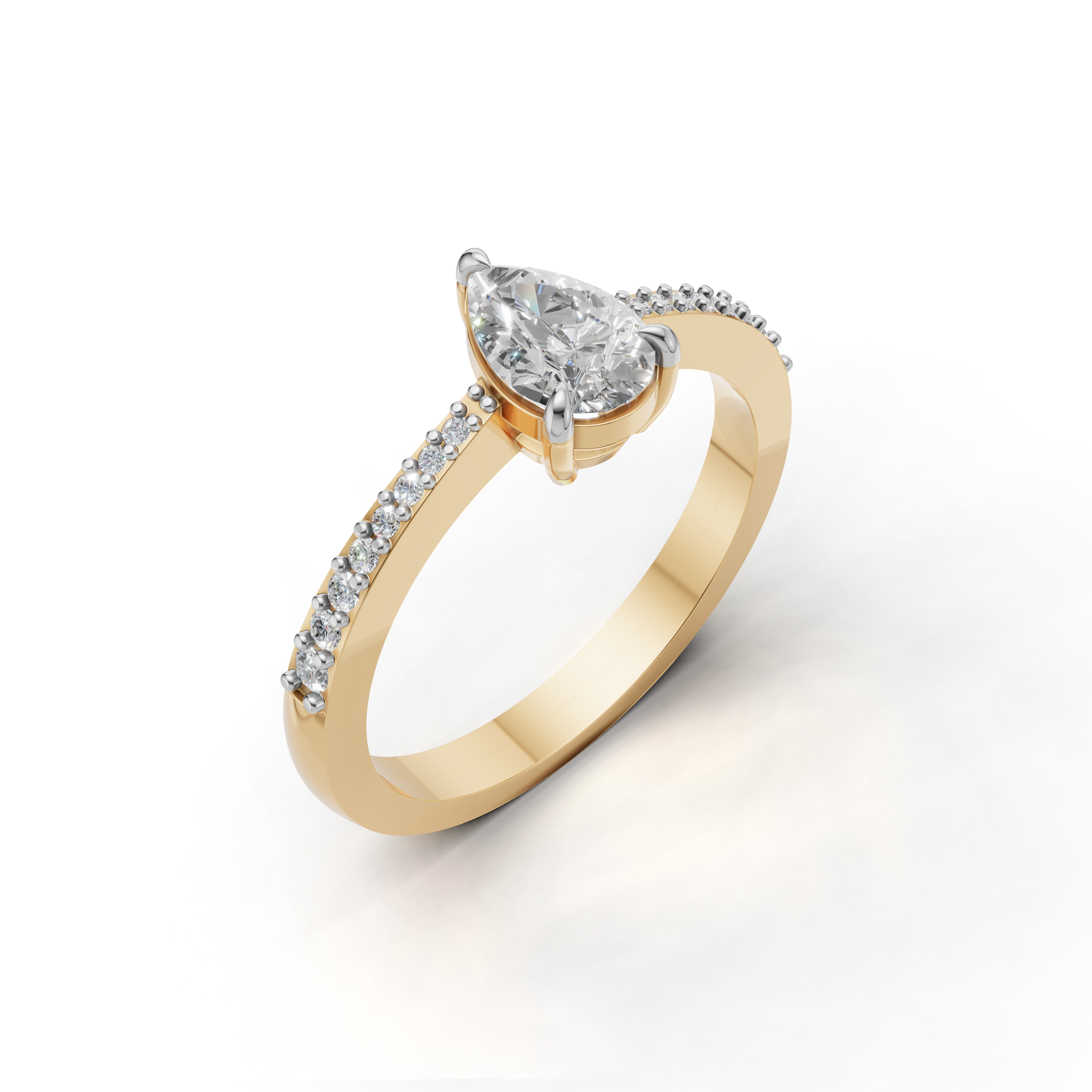 Pear-shaped Diamond Ring - SOLR-0545
