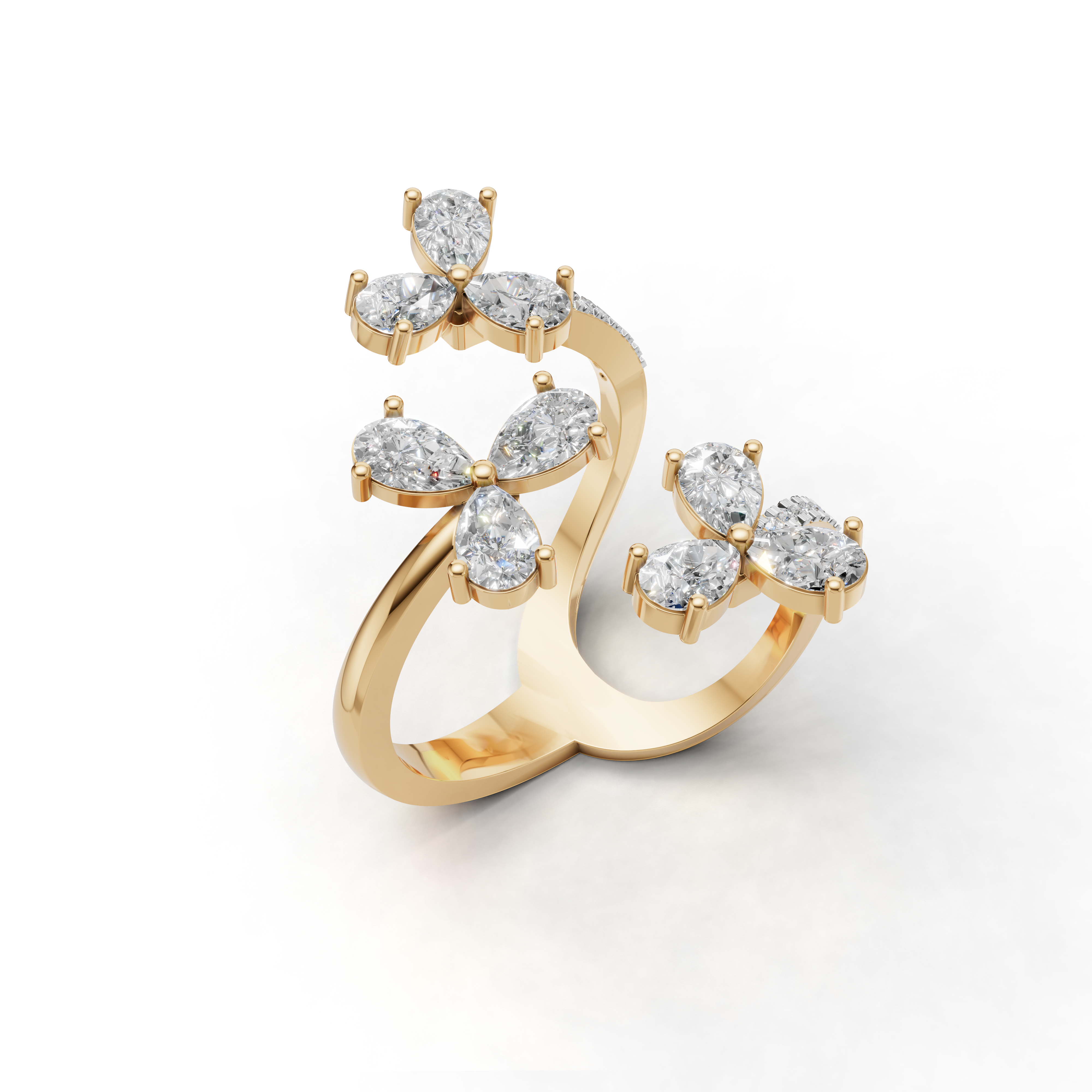 Floral swirl Diamond Ring - MWLR-0289