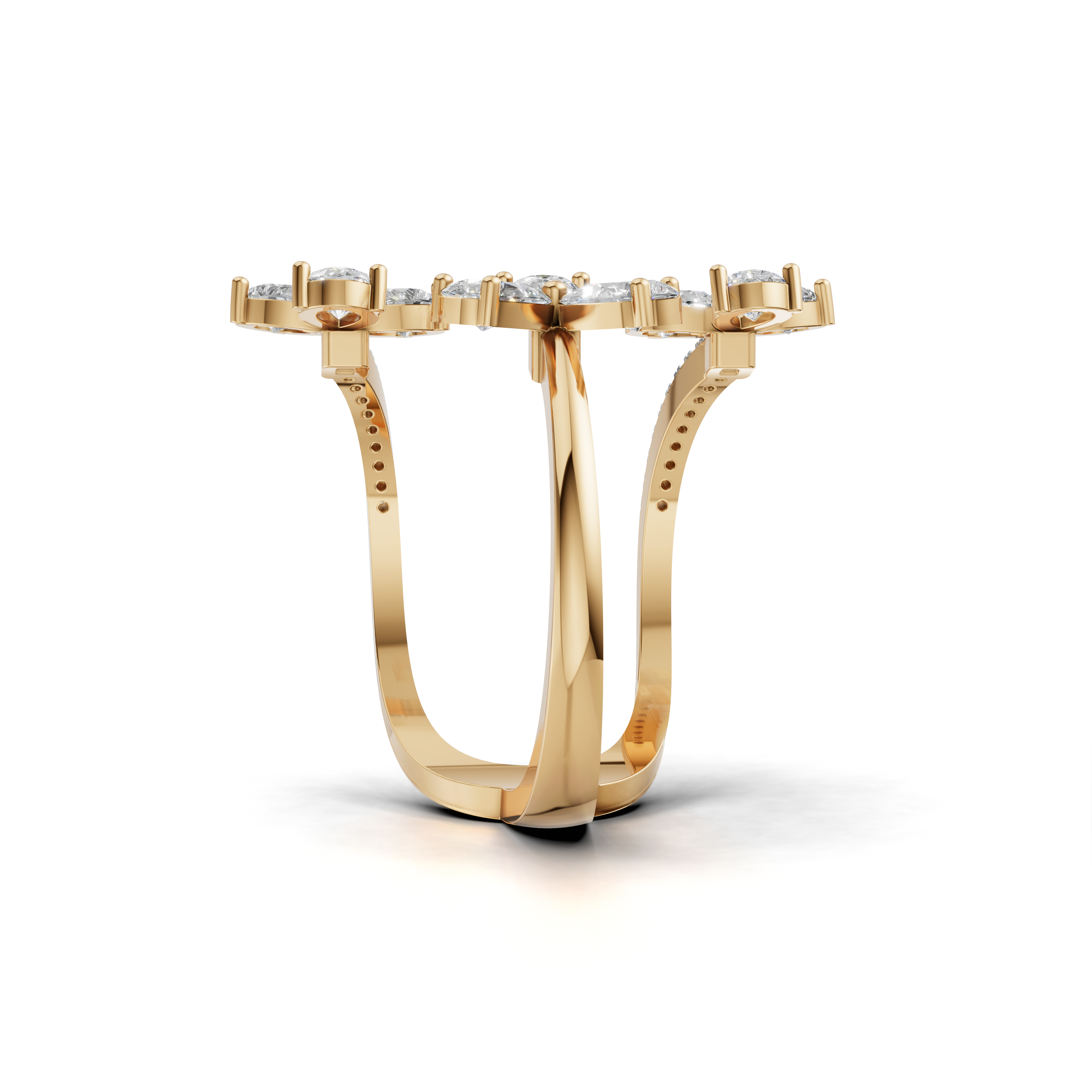 Floral swirl Diamond Ring - MWLR-0289