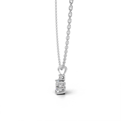 Round-Cut LGD Solitaire Pendant Necklace with Classic Single-Stone Design – LWPD-0317