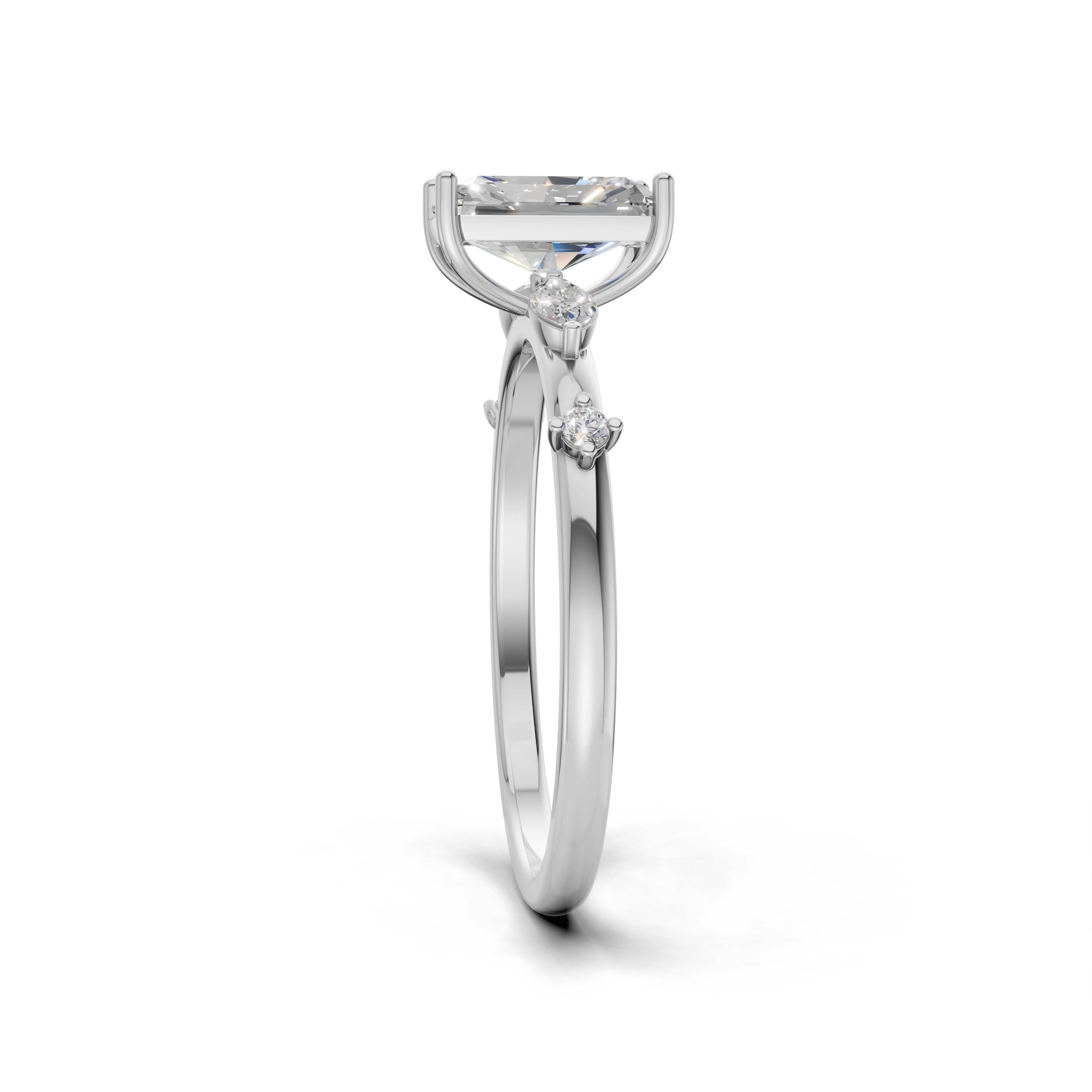 Radiant-cut Diamond Engagement Ring - SOLR-0548