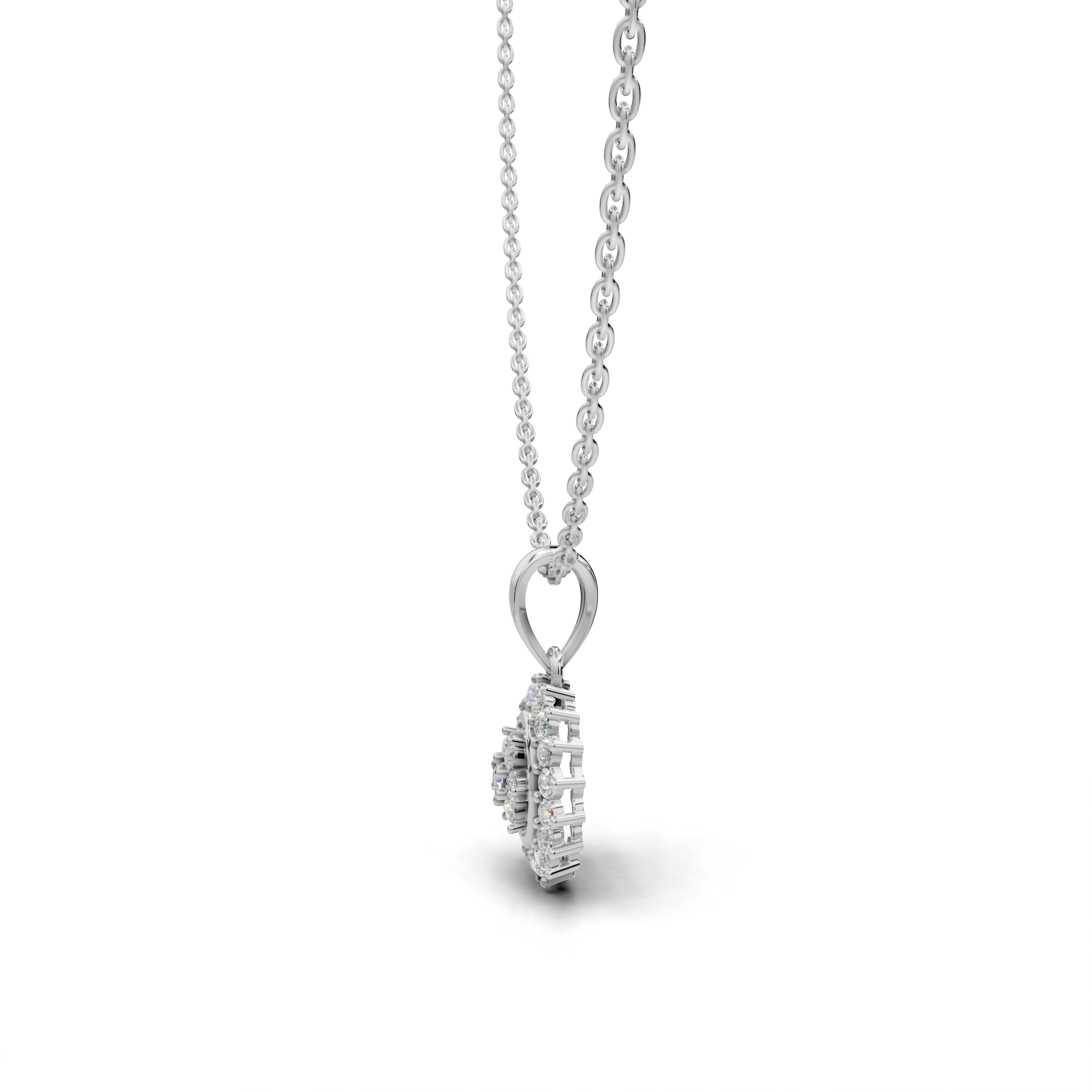 Circular Floral Diamond Pendant - LWPD-0324
