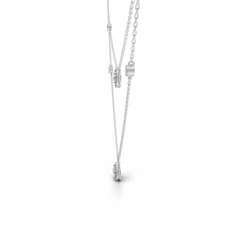 Layered LGD Double-Chain Necklace with Spaced Diamond Station Pattern – LWPD-0323