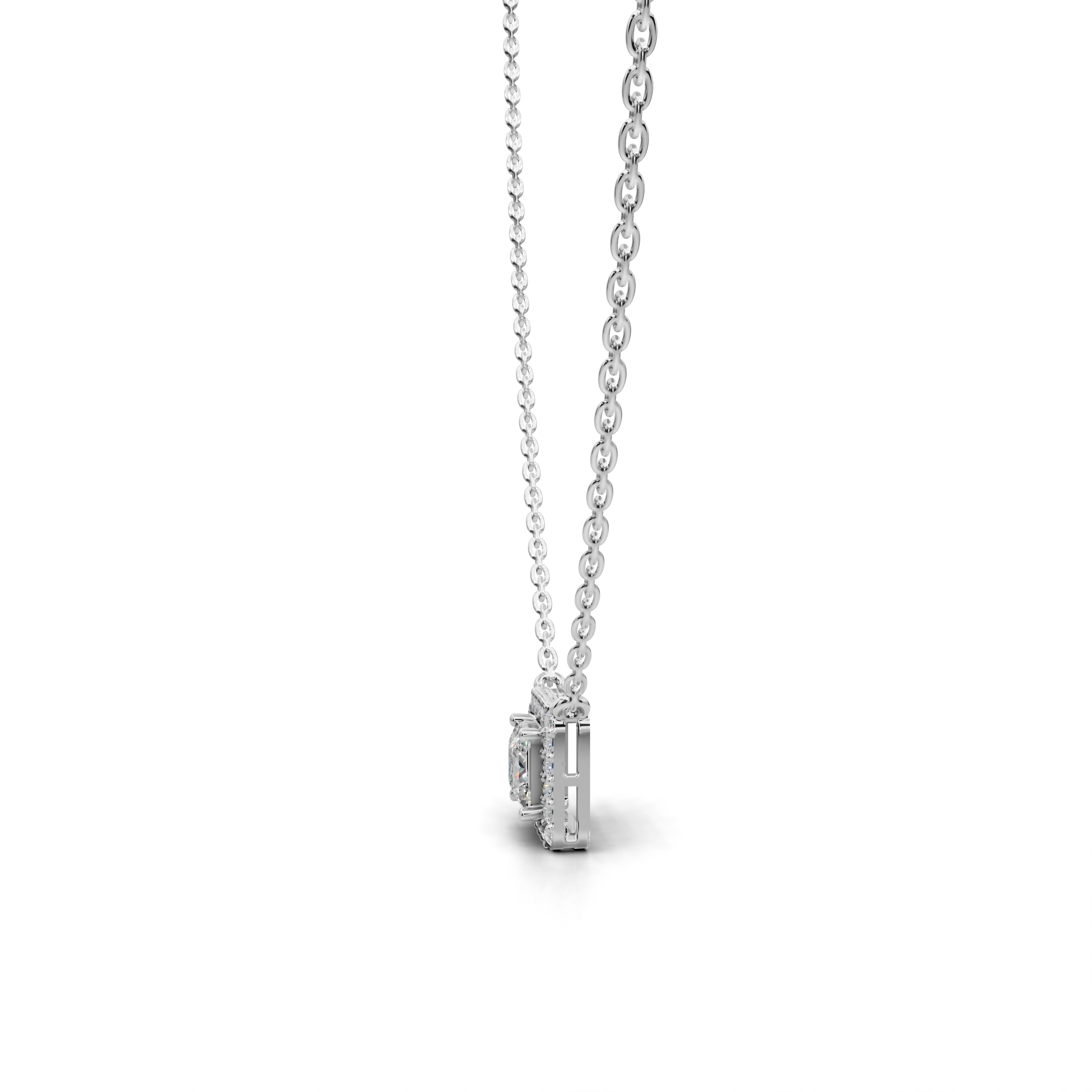Classic LGD Halo Pendant Necklace with Timeless Diamond Surround – LWPD-0319