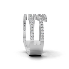 Round LGD Spiral Multi-Band Ring with Flowing Diamond Swirl Pattern – HWLR-0081