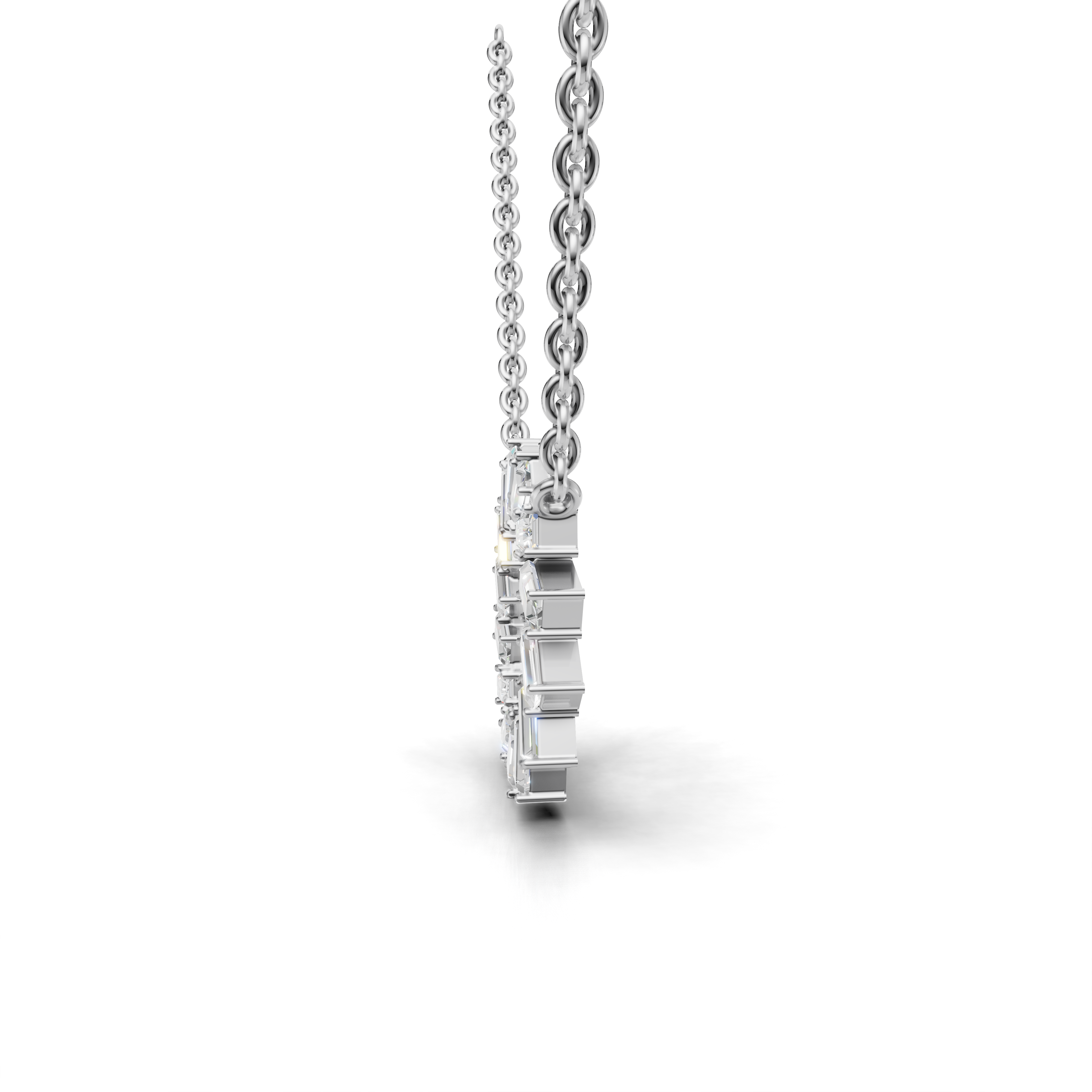 Dazzling Baguette Diamond Circle Pendant Necklace