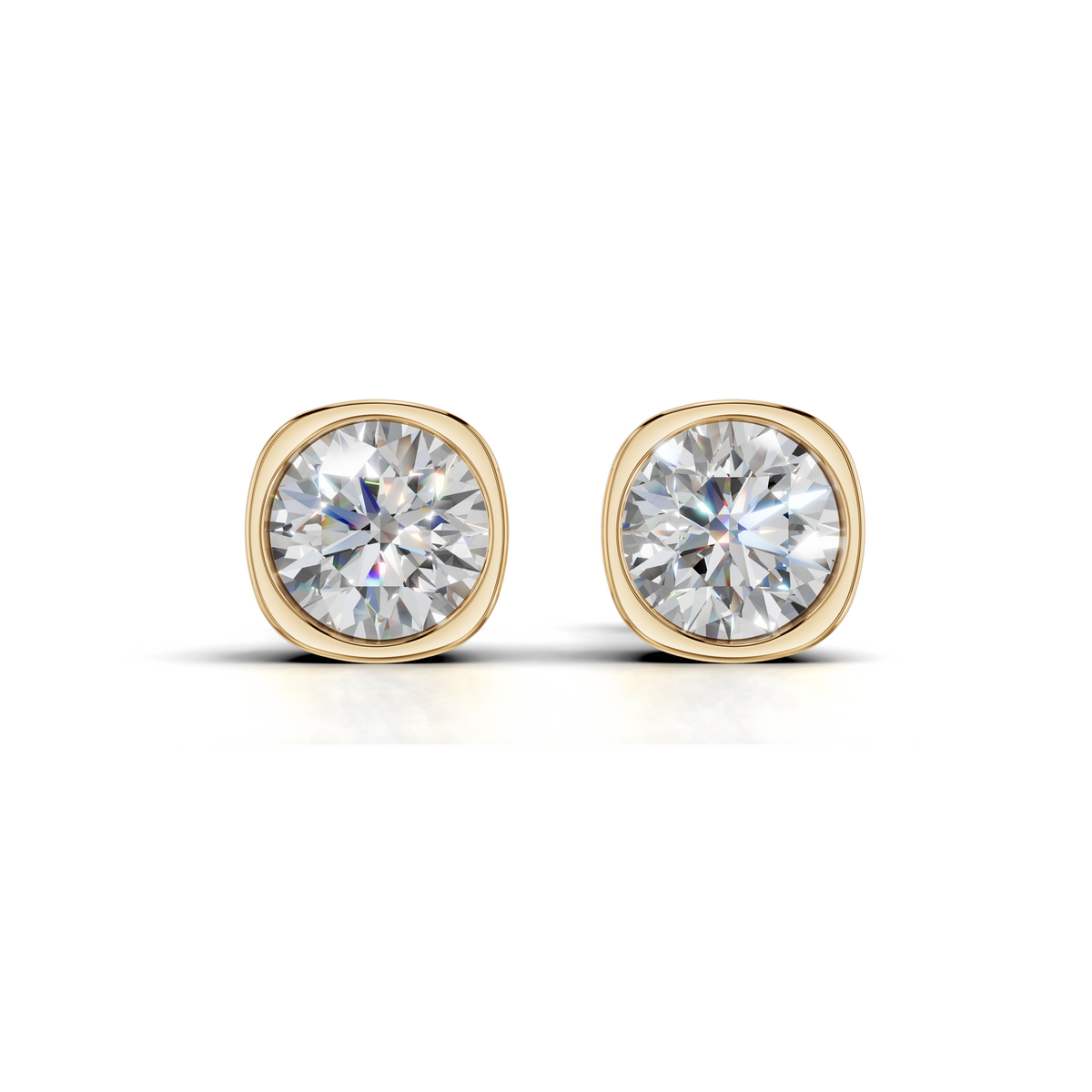 Bezel-Set Moissanite Stud Earrings