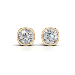 Bezel-Set Moissanite Stud Earrings