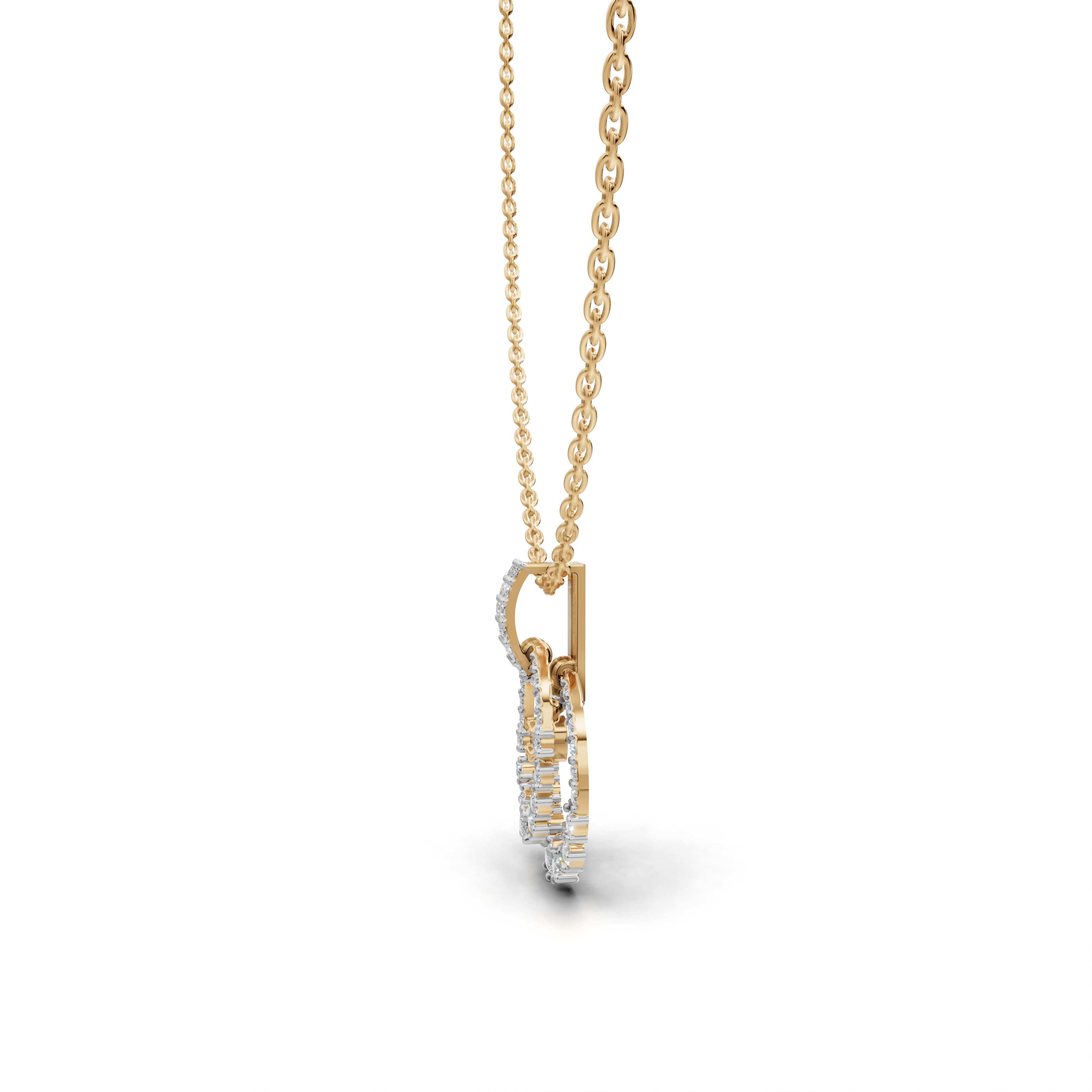 LGD Diamond-Encrusted Statement Pendant Necklace with Sparkling Cluster Design – LWPD-0327
