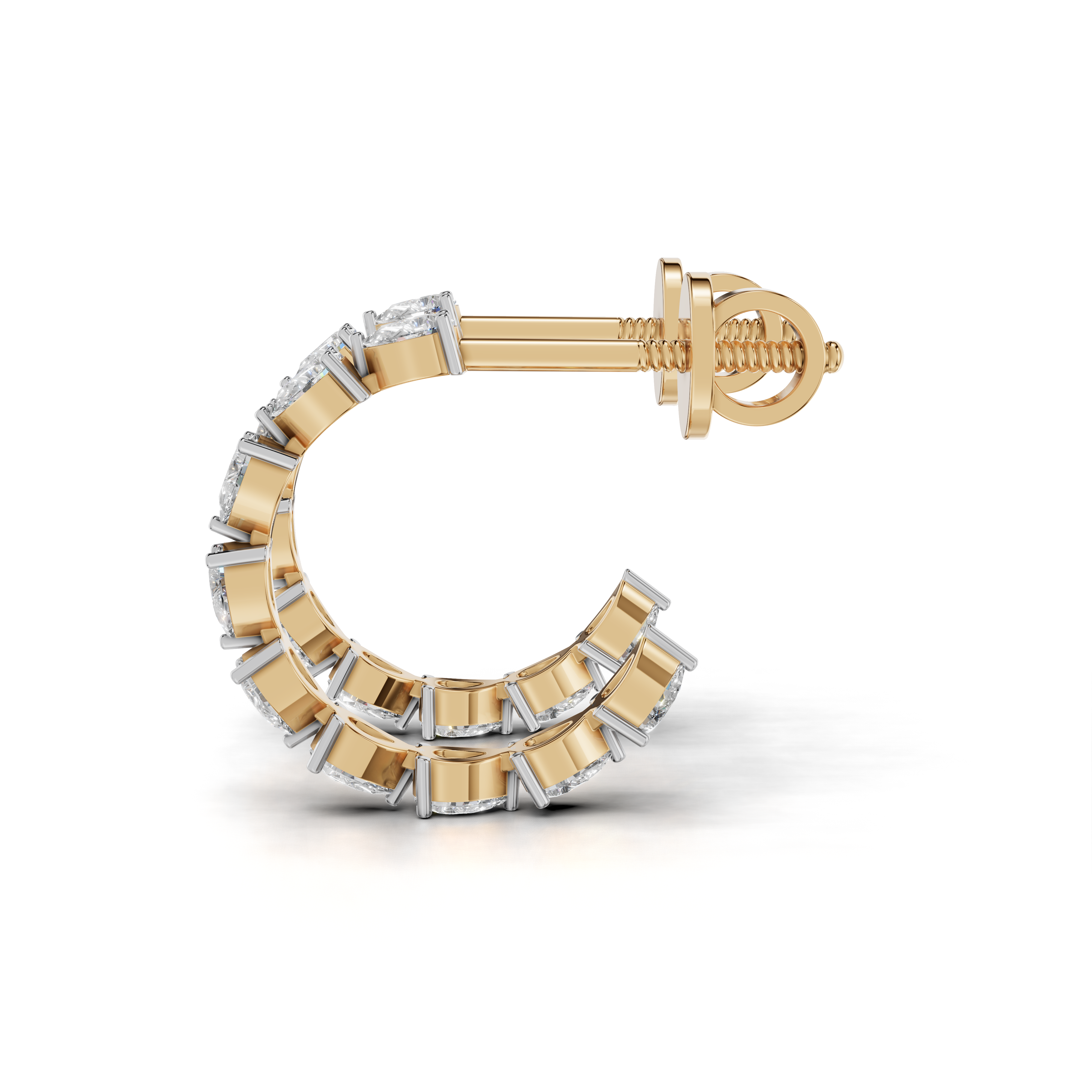 Elegant Diamond Hoop Earrings set - HPER-0008
