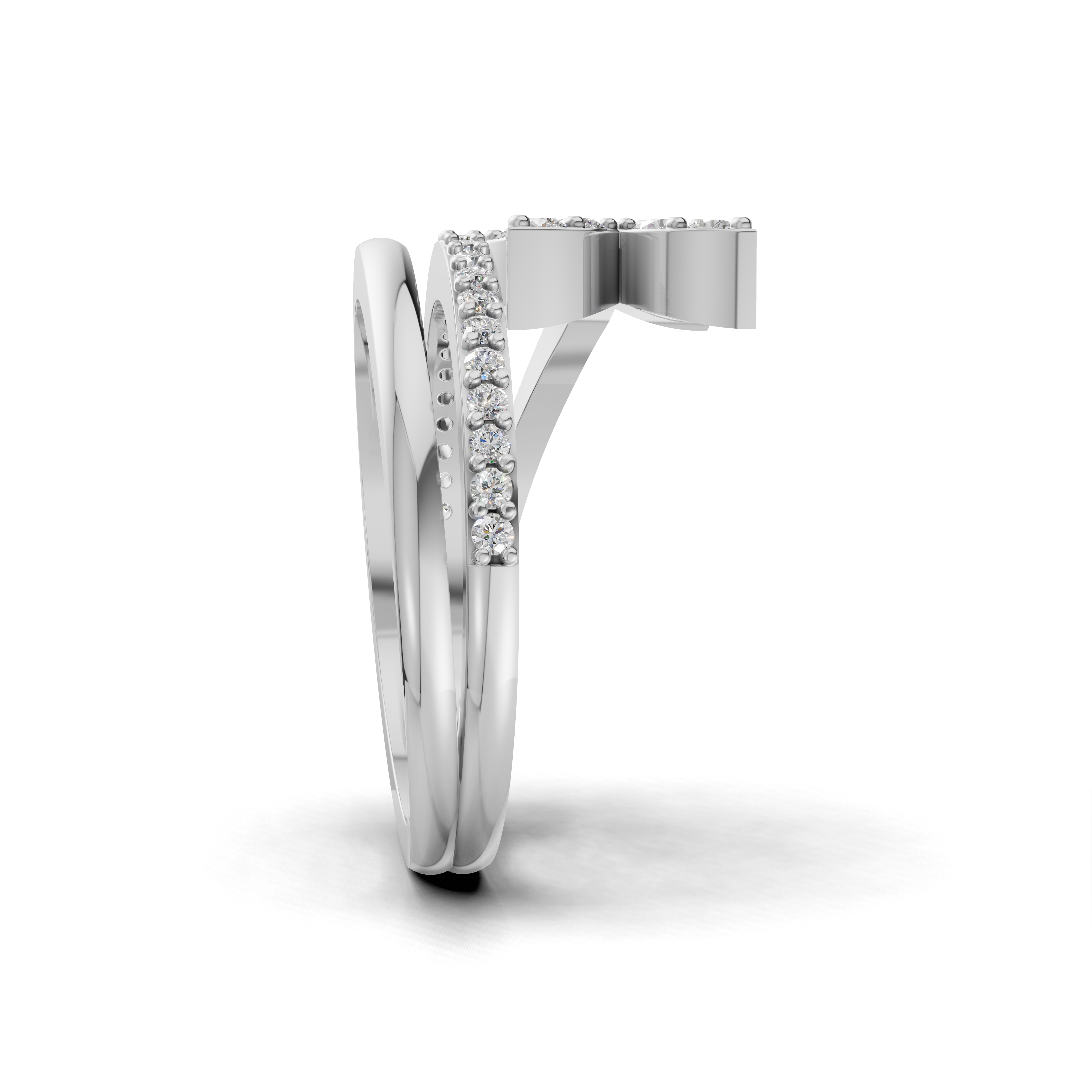 Exquisite Diamond Flower Ring - HWLR-0082