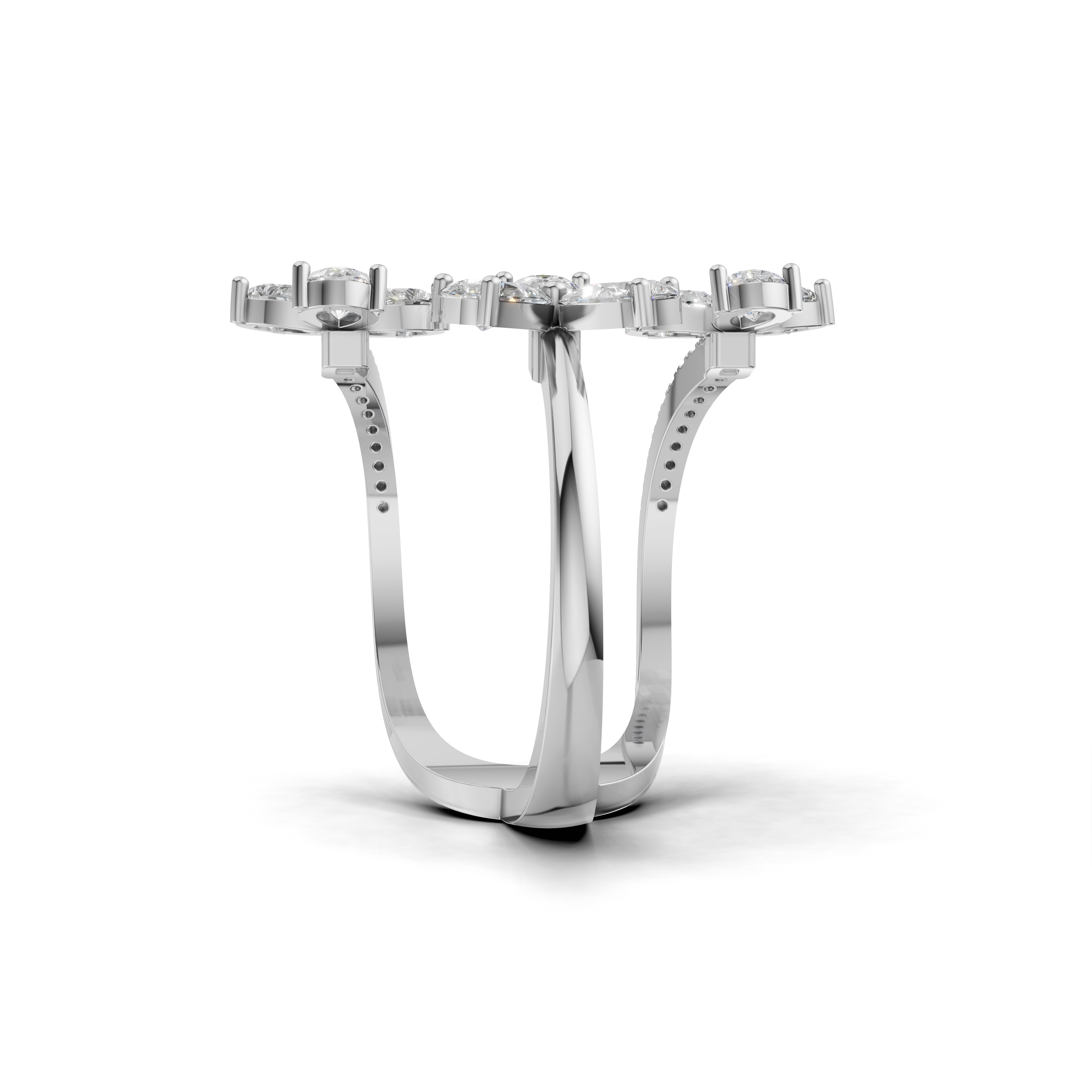 Floral swirl Diamond Ring - MWLR-0289