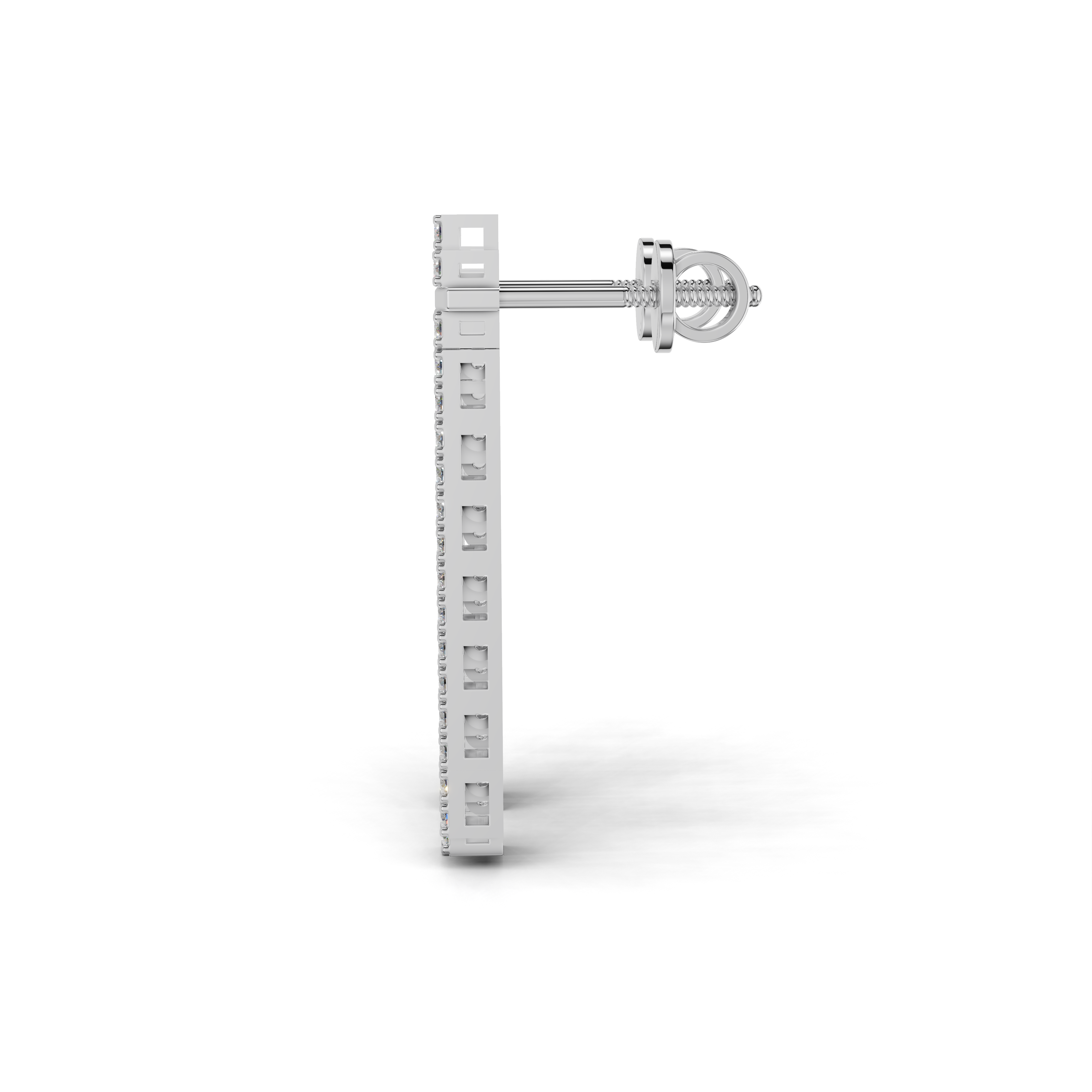 Diamond linear drop earrings