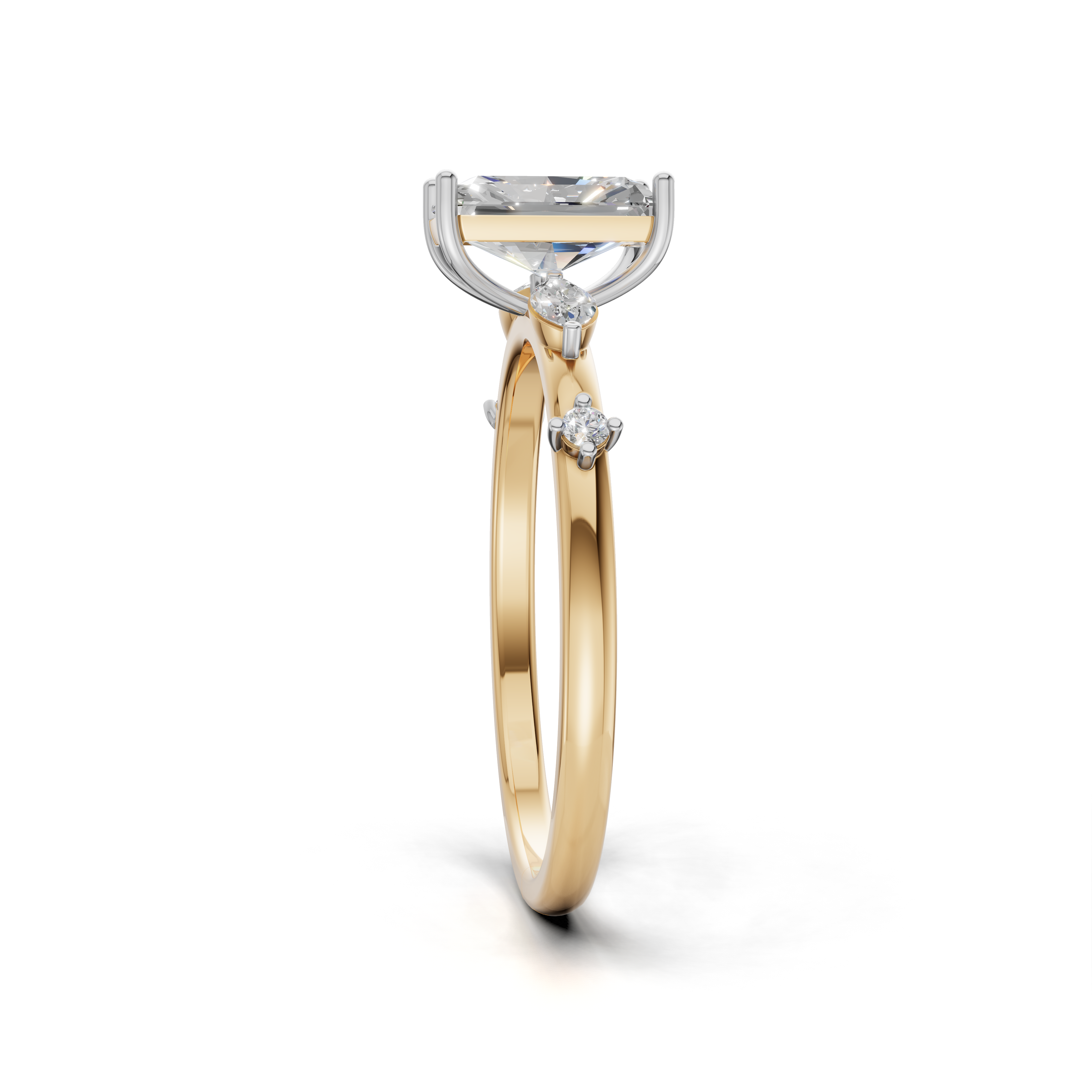 Radiant-cut Diamond Engagement Ring - SOLR-0548