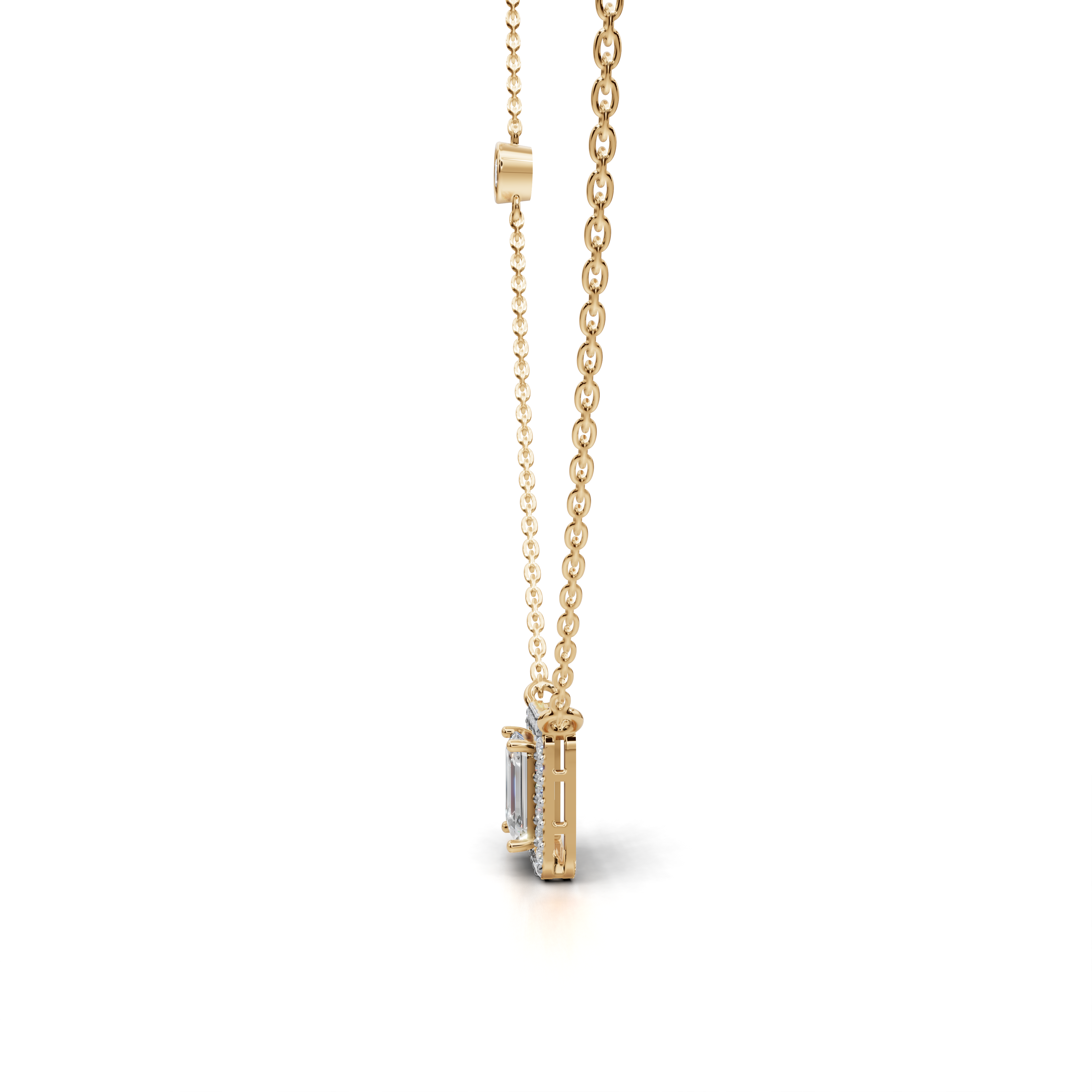 Bezel Set Diamond Necklace - LWPD-0320