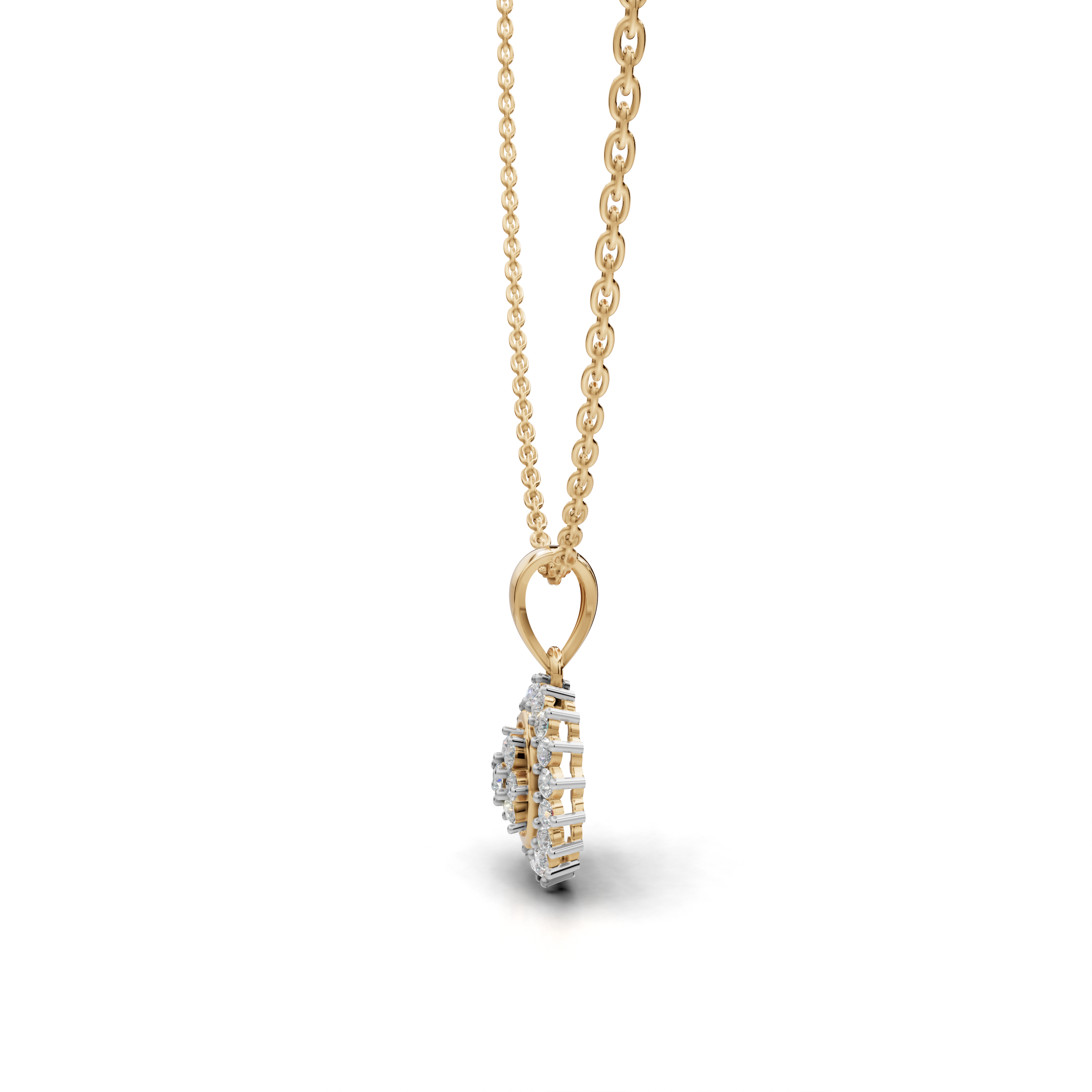 Circular Floral Diamond Pendant - LWPD-0324