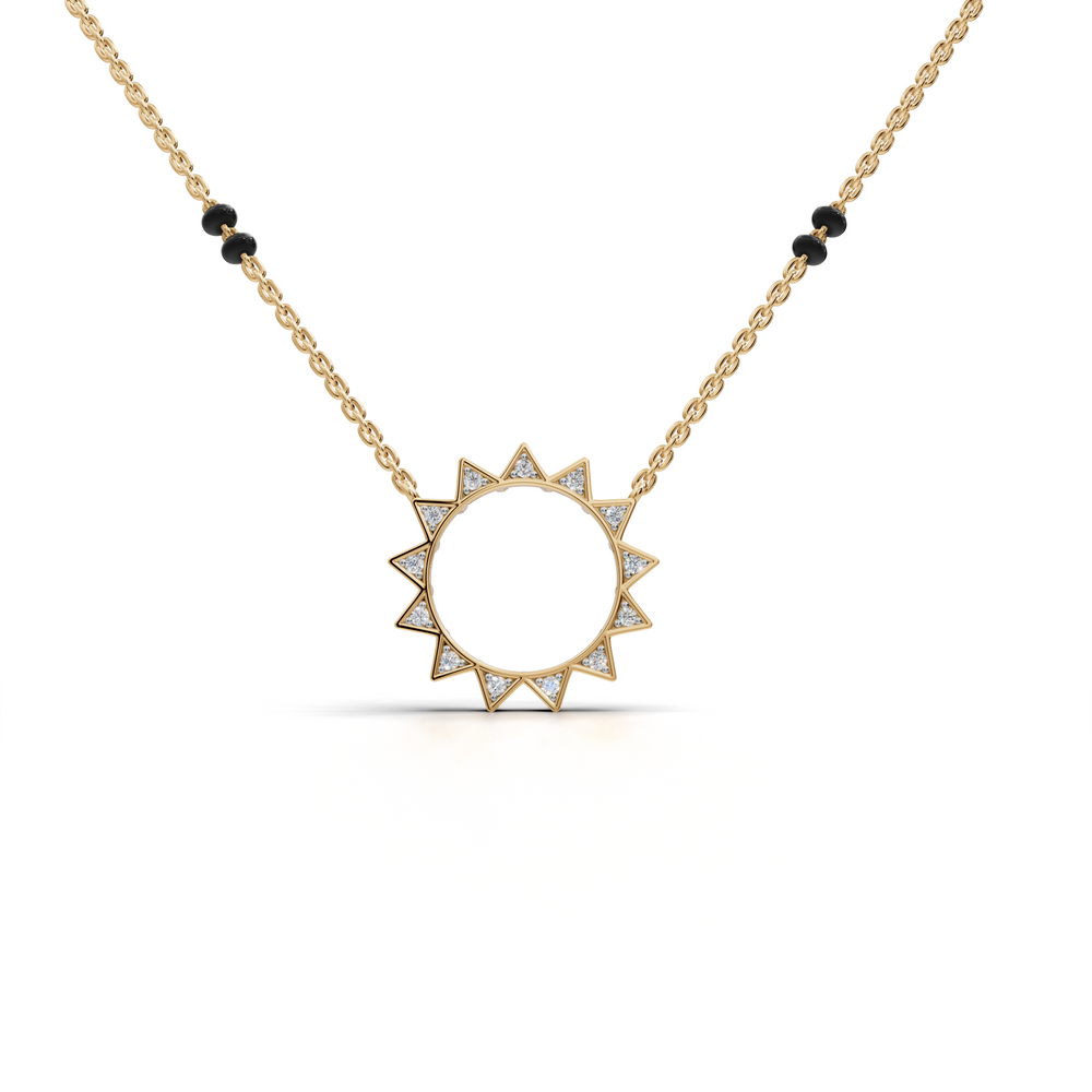 Delicate and modern mangalsutra pendant necklace