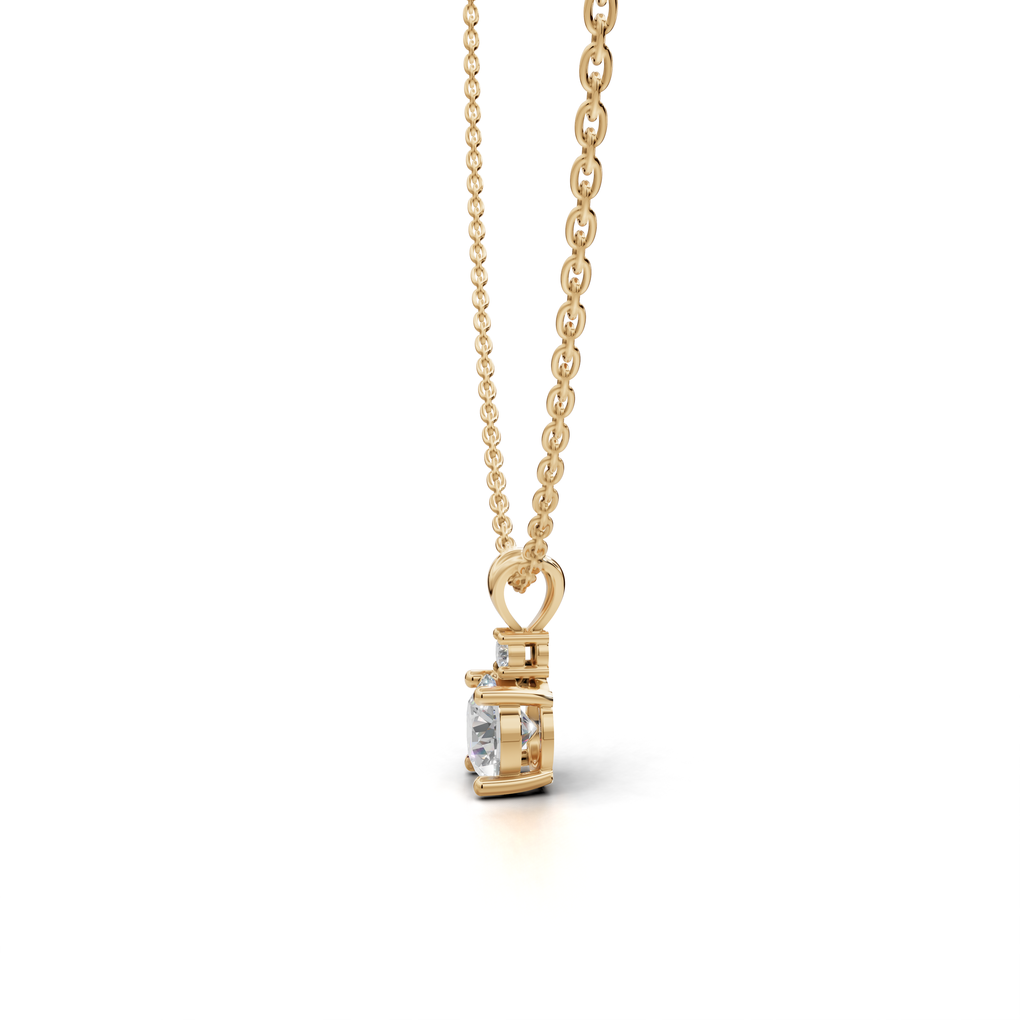 Round-Cut LGD Solitaire Pendant Necklace with Classic Single-Stone Design – LWPD-0317