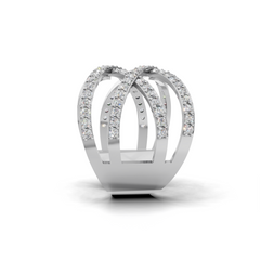 Criss-Cross LGD Open X-Motif Multi-Band Diamond Ring – HWLR-0084