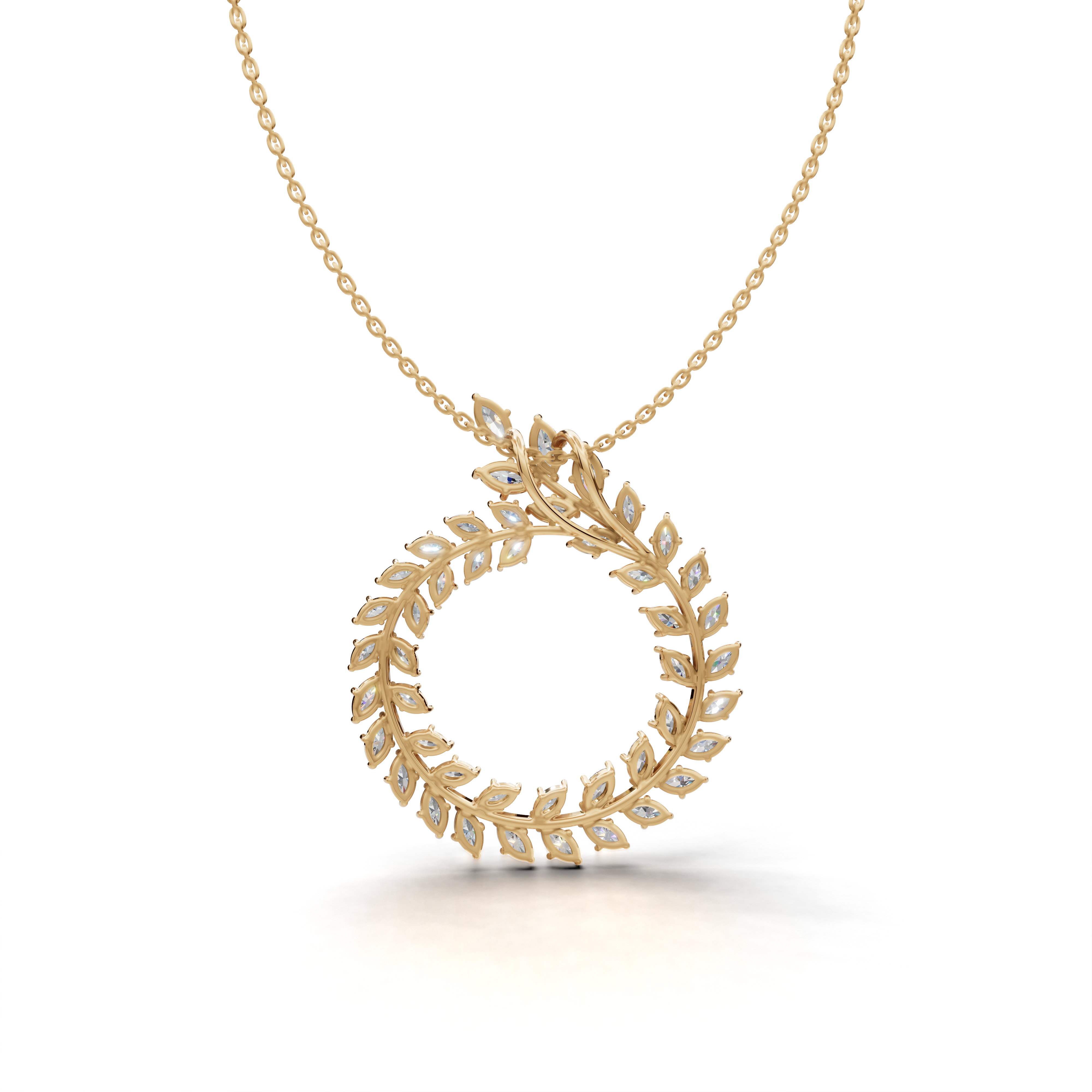 Leaf Round Pendant - HWPD-0075
