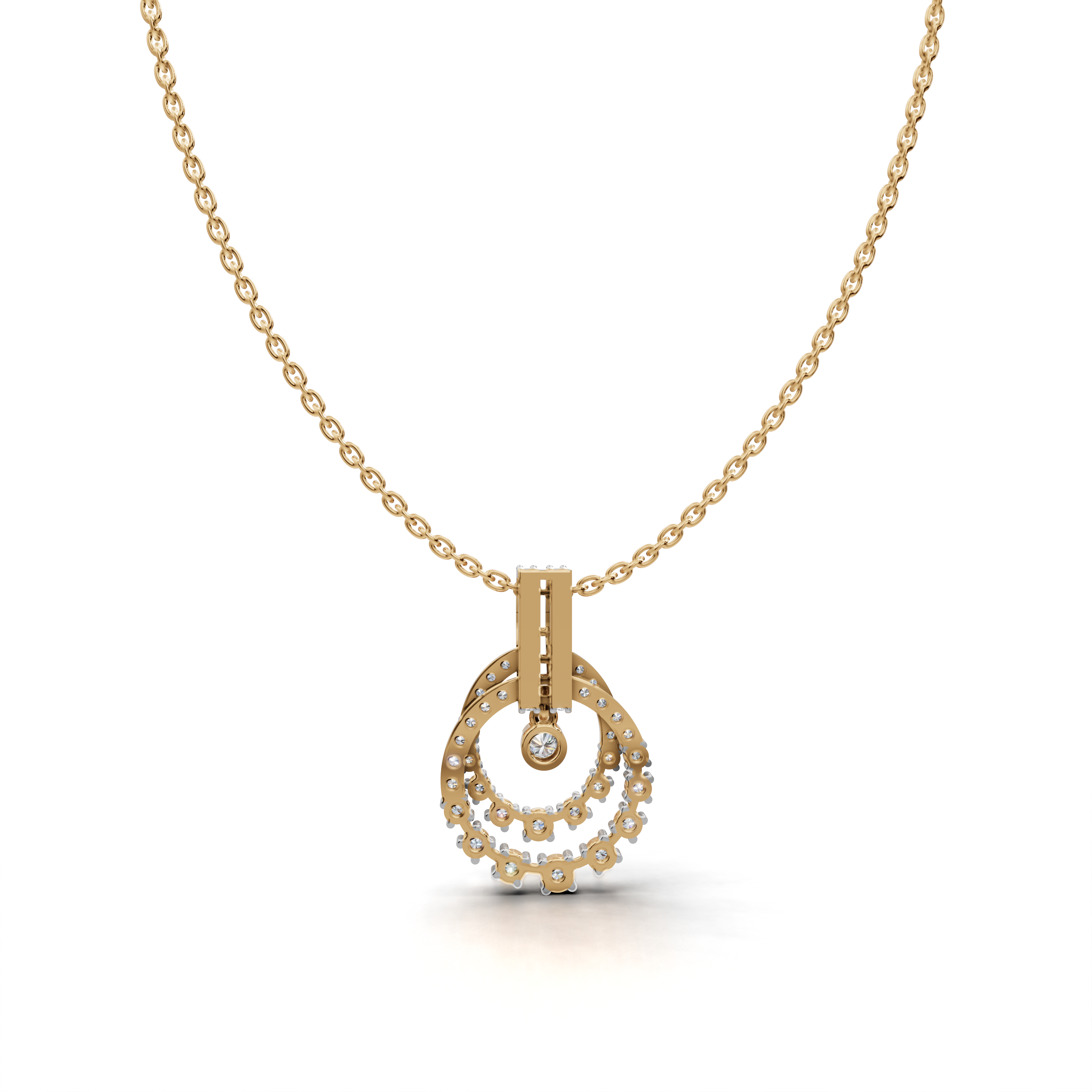 LGD Diamond-Encrusted Statement Pendant Necklace with Sparkling Cluster Design – LWPD-0327