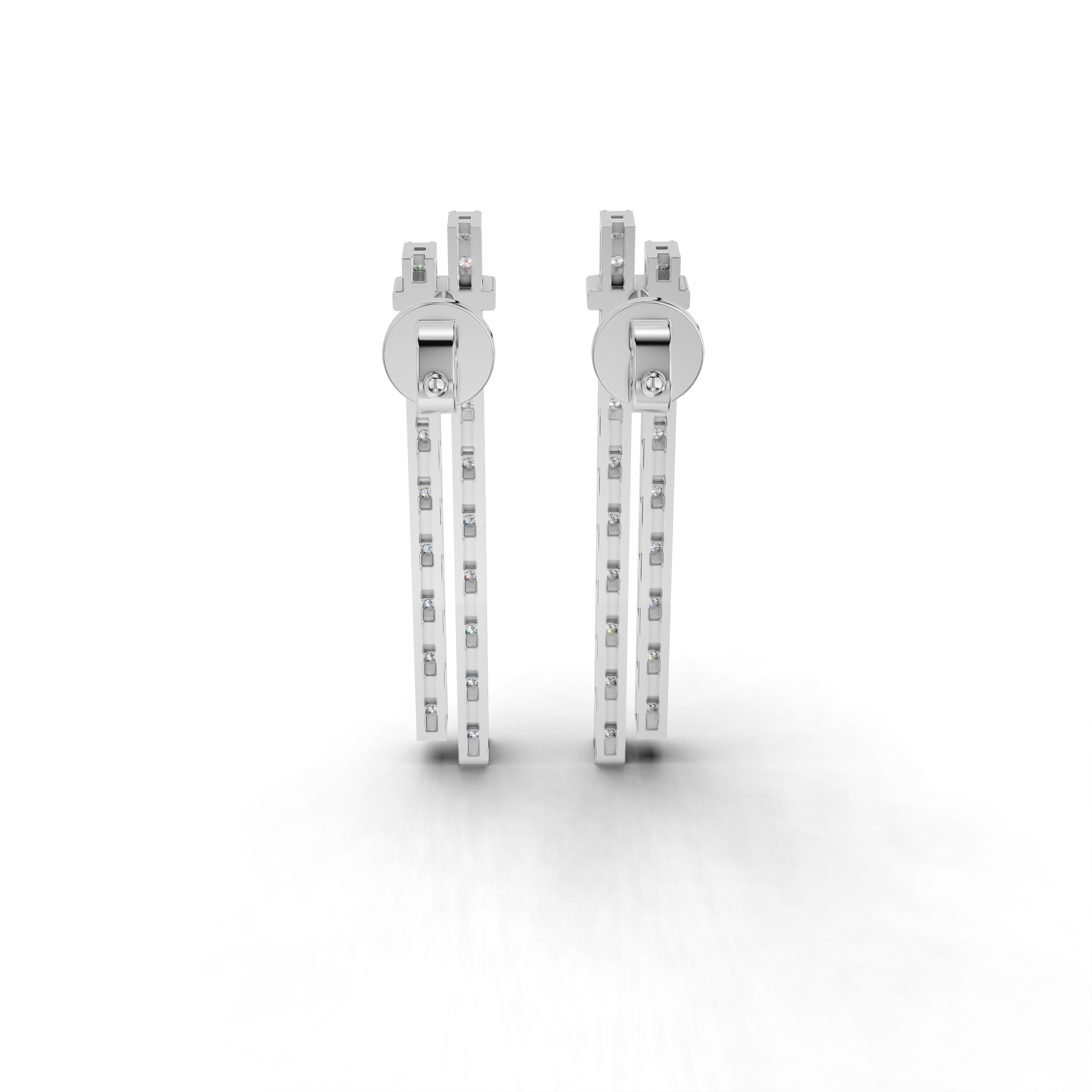 Diamond linear drop earrings