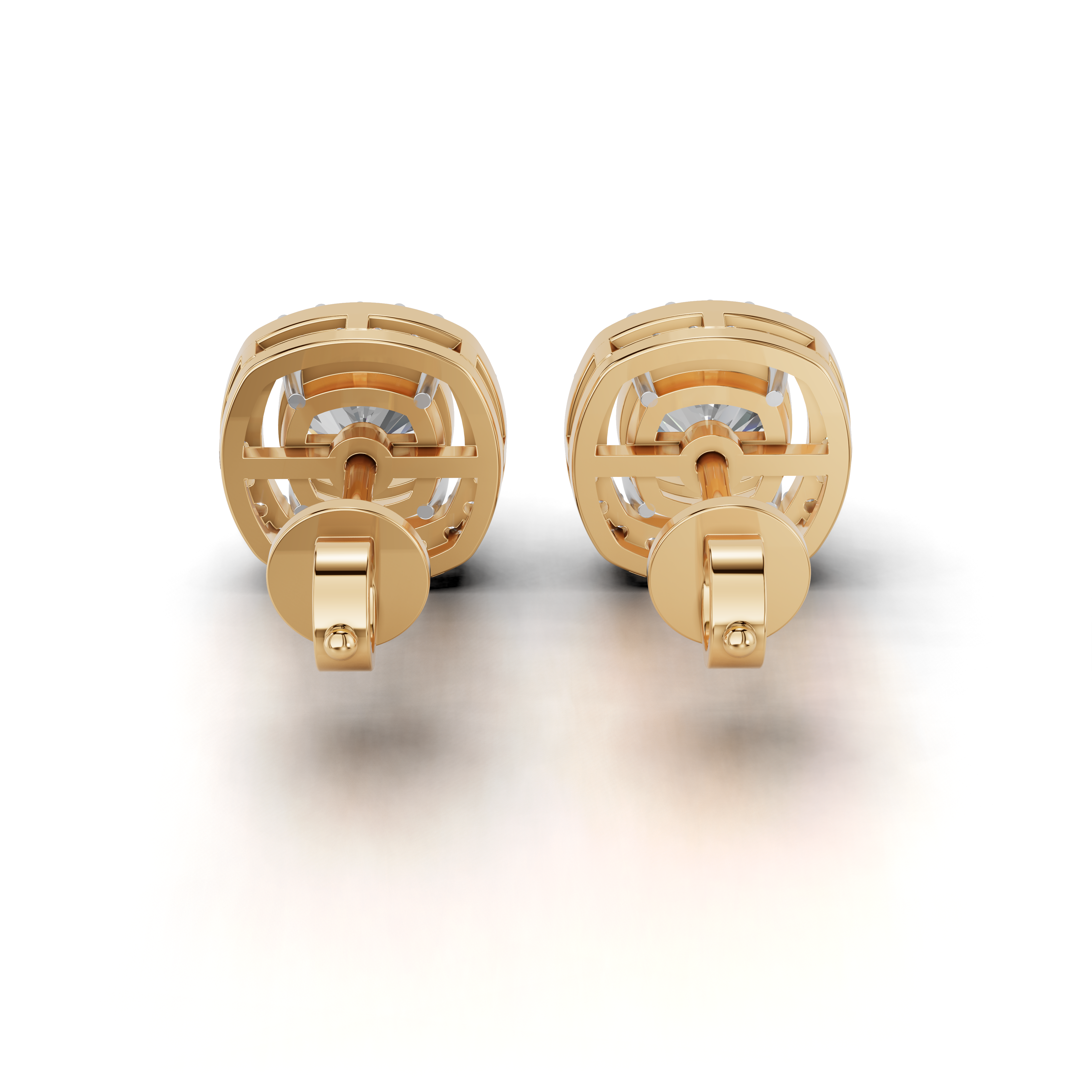 Cushion Cut Halo Earrings