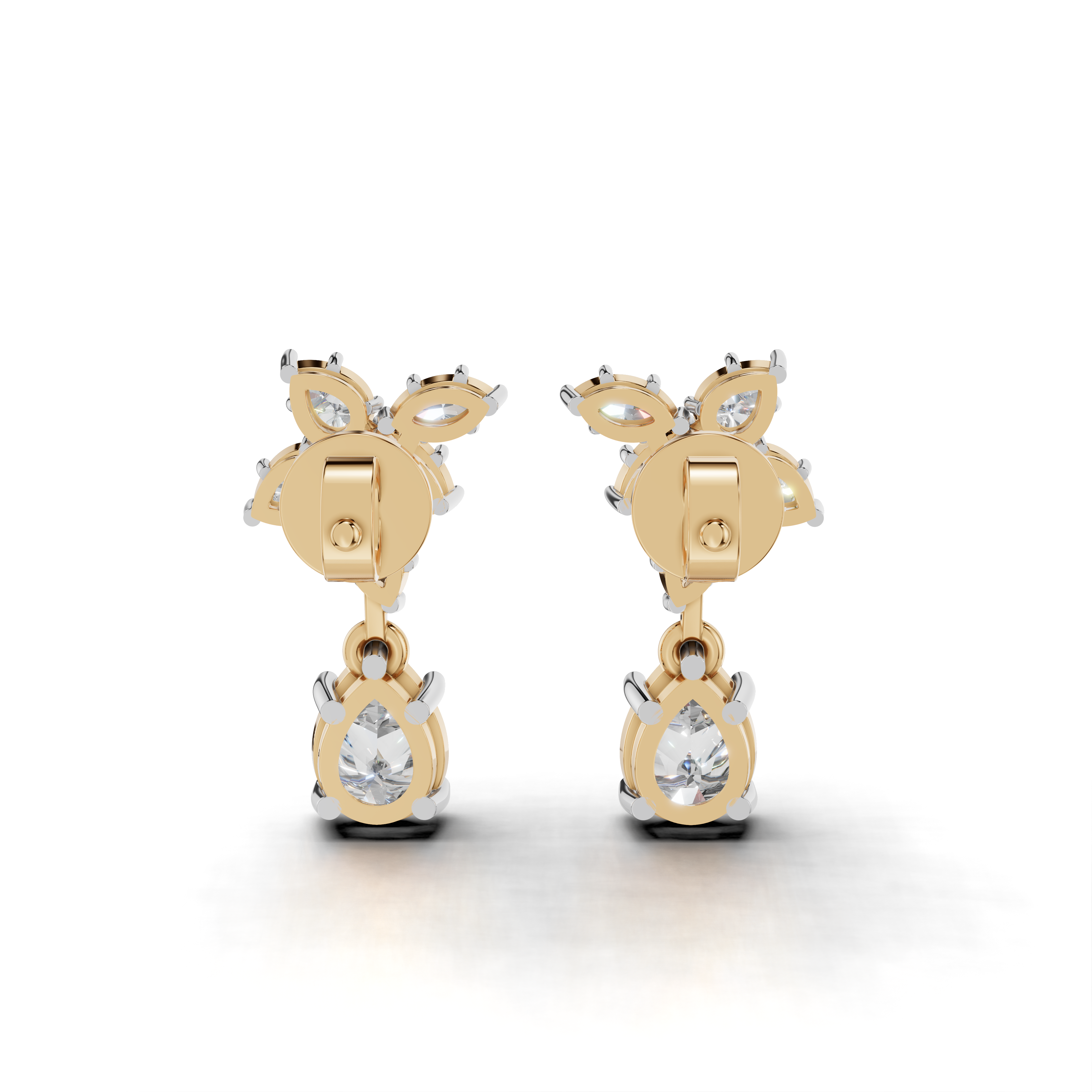 Floral inspired Diamonds Earrings - DGER-0145