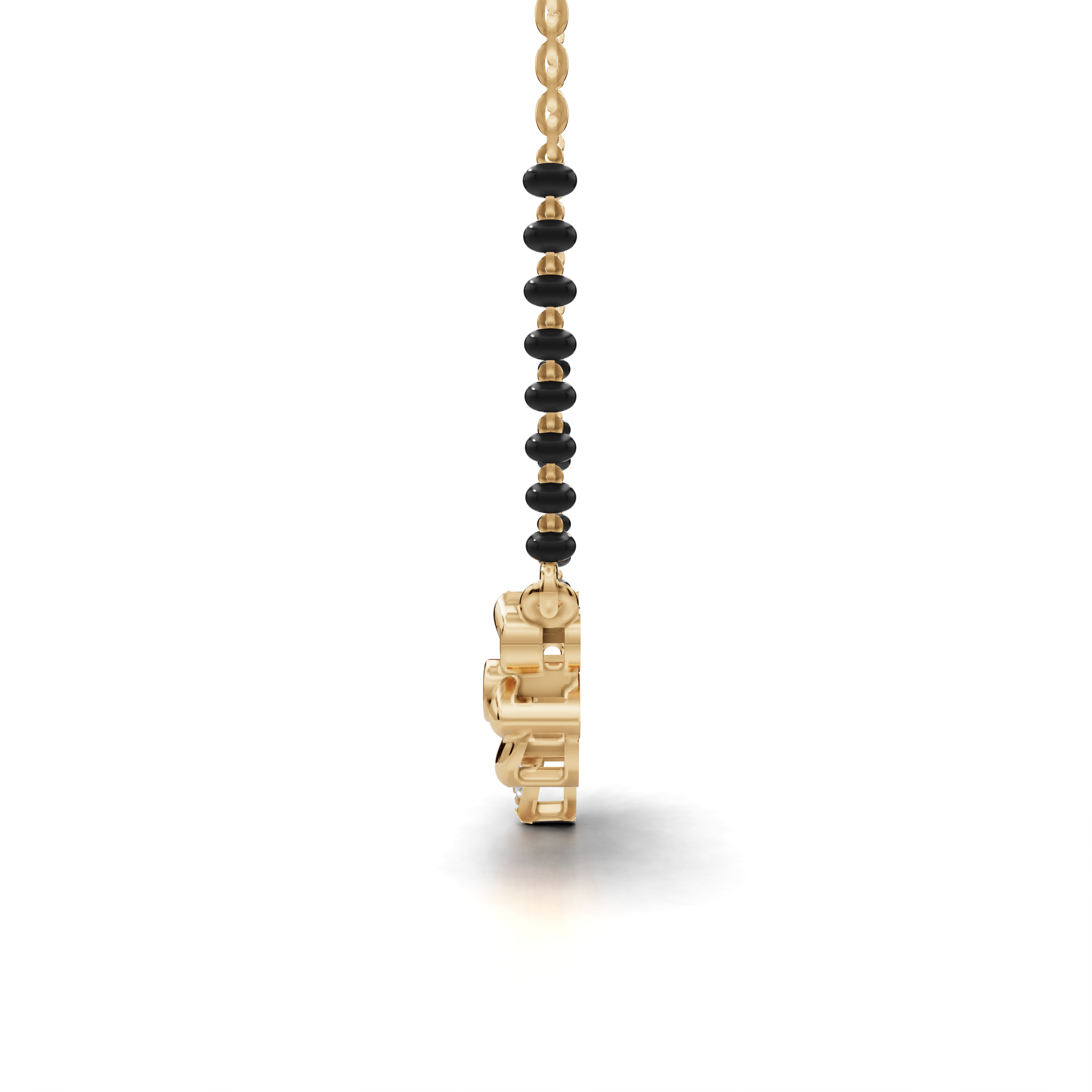 Diamond Mangalsutra Pendant - Floral Design