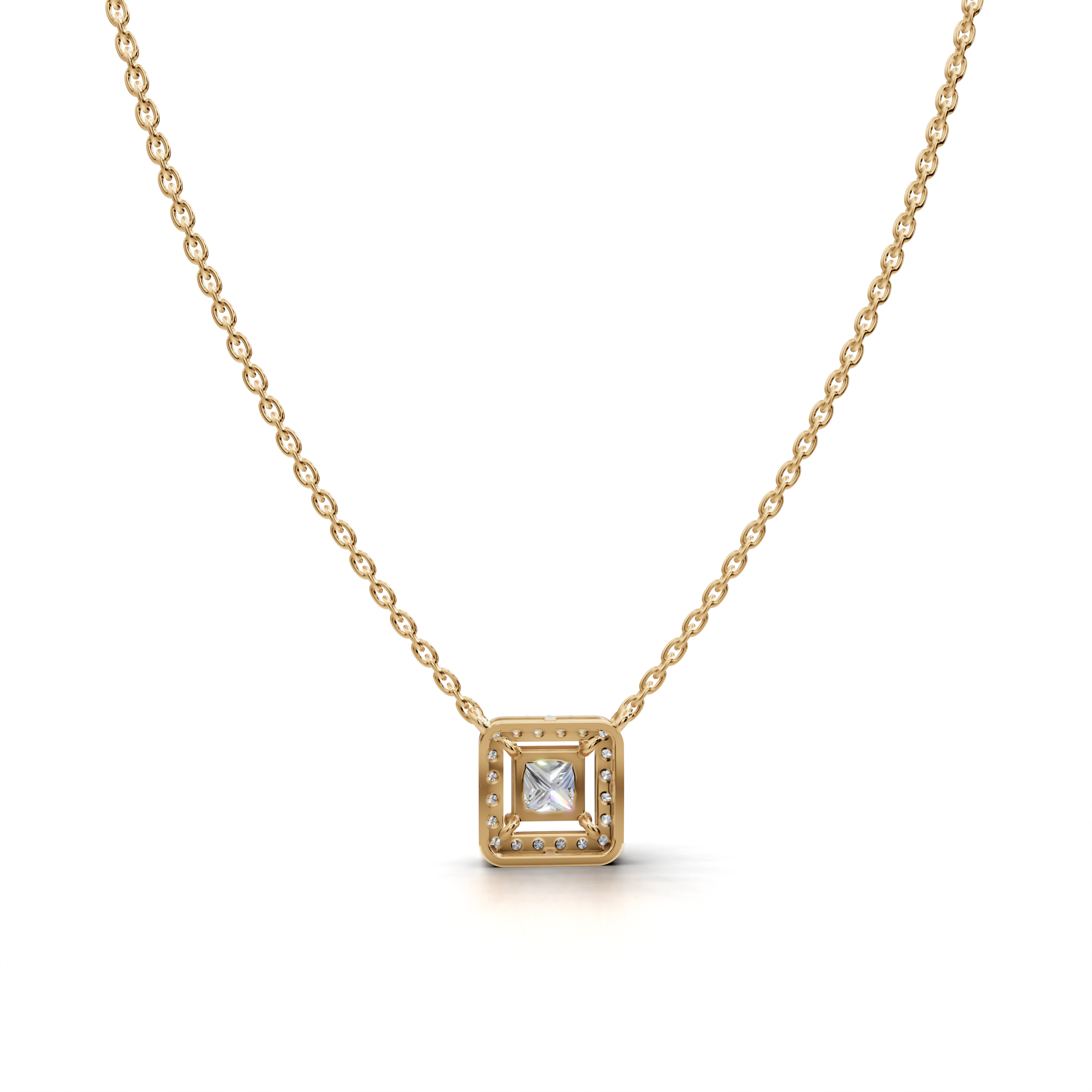 Classic LGD Halo Pendant Necklace with Timeless Diamond Surround – LWPD-0319