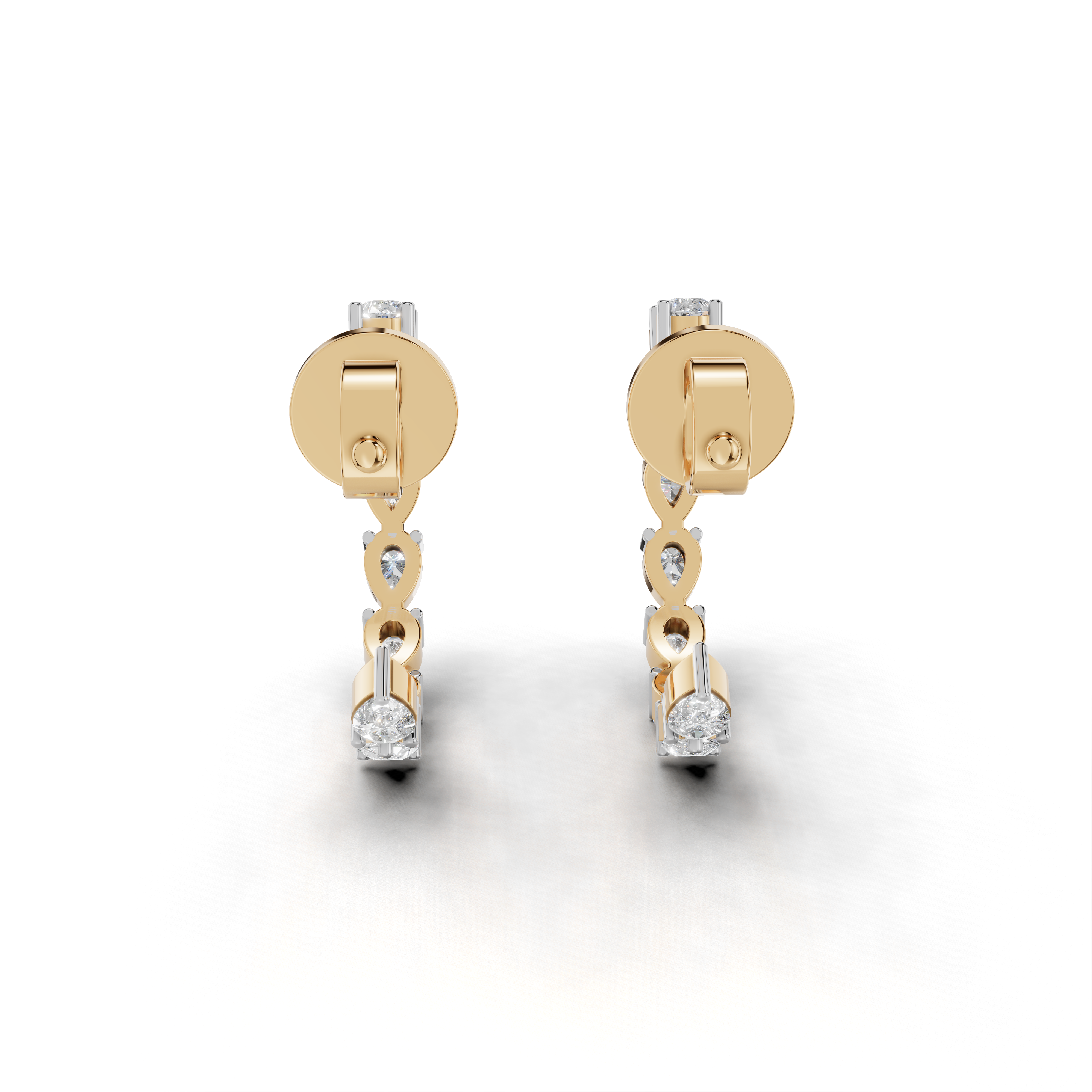 Elegant Diamond Hoop Earrings set - HPER-0008