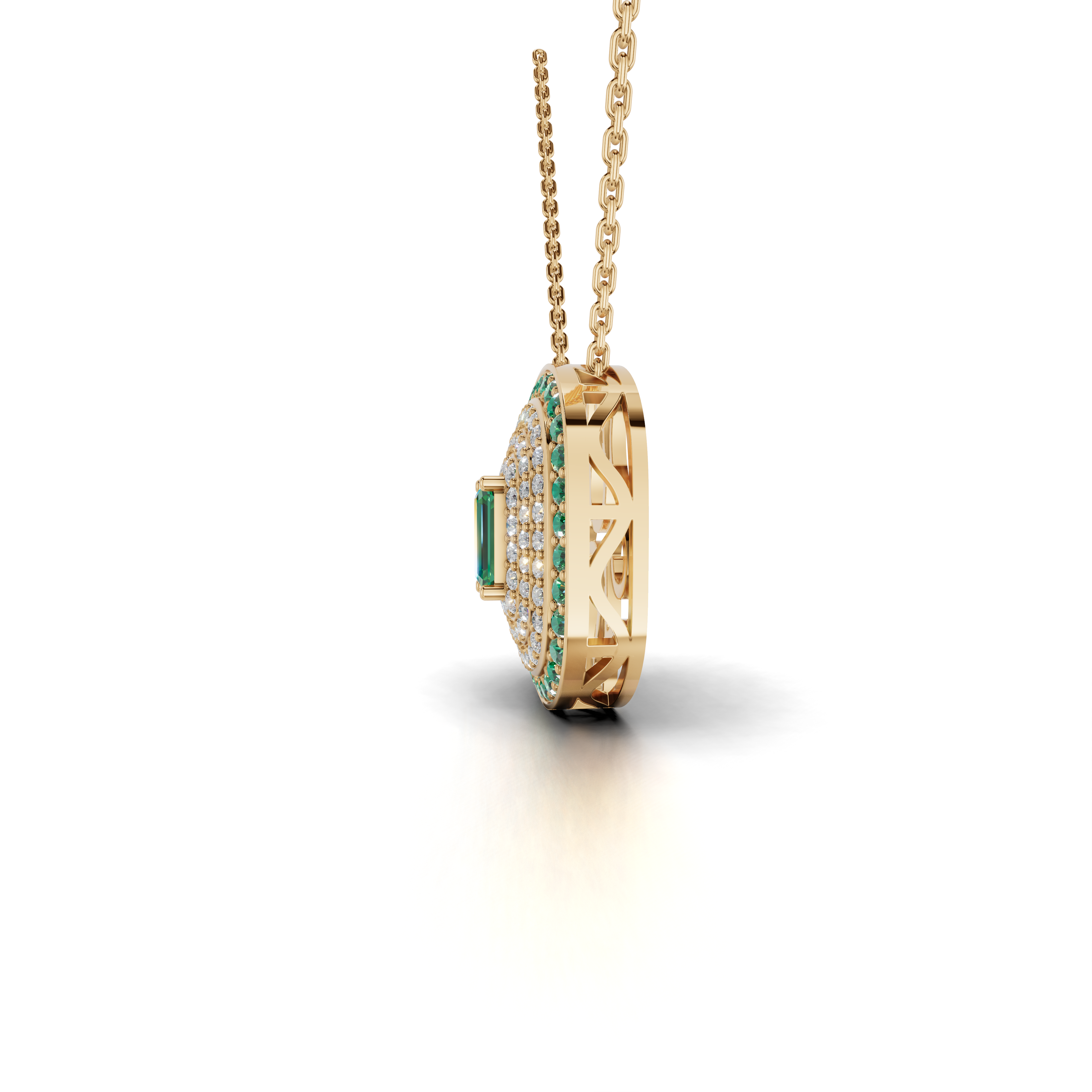 Exquisite Emerald and Diamond Pendant Necklace