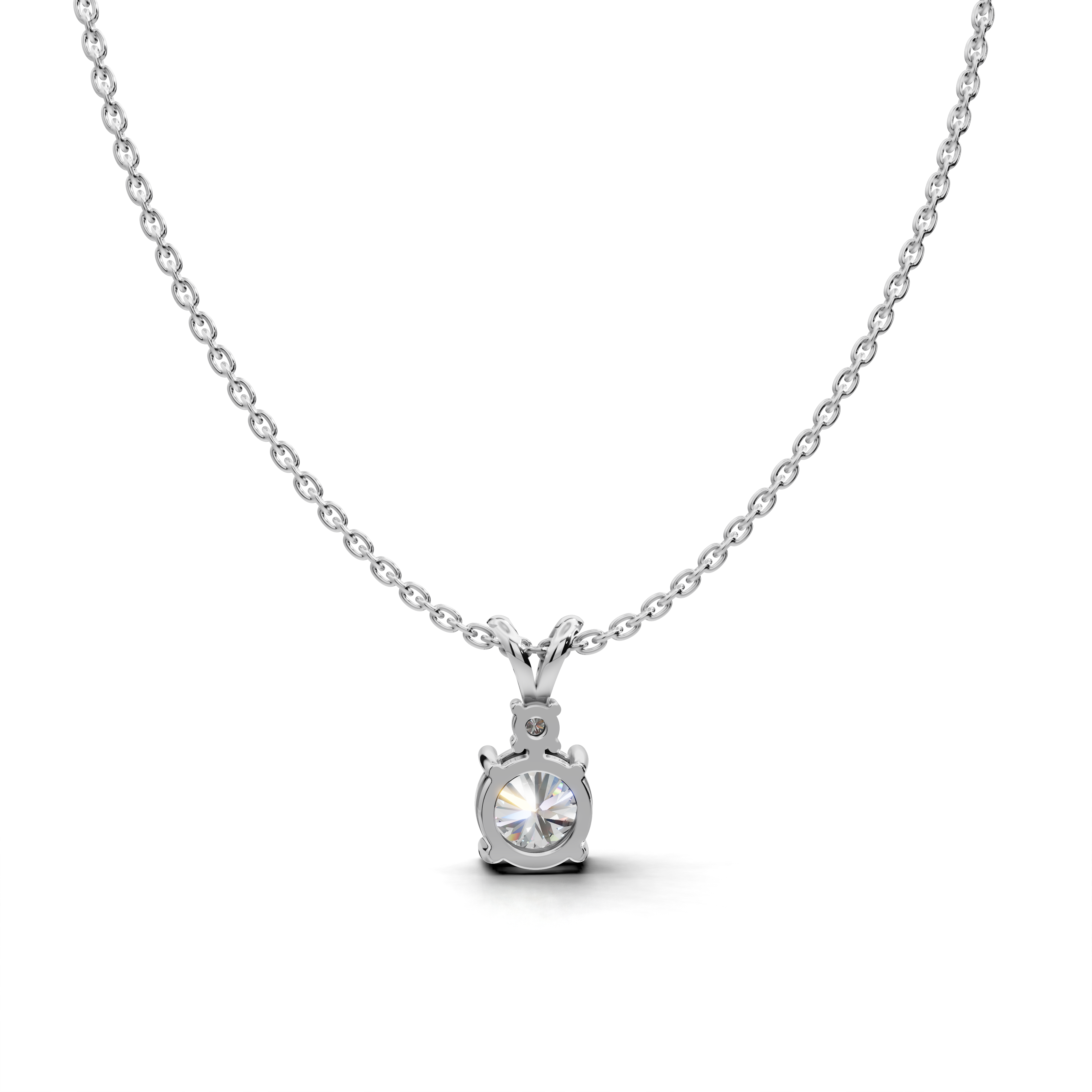Round-Cut LGD Solitaire Pendant Necklace with Classic Single-Stone Design – LWPD-0317
