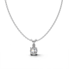 Round-Cut LGD Solitaire Pendant Necklace with Classic Single-Stone Design – LWPD-0317