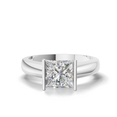 Princess-Cut LGD Centre Ring with Clean Angular Diamond Design – HWGR-0196